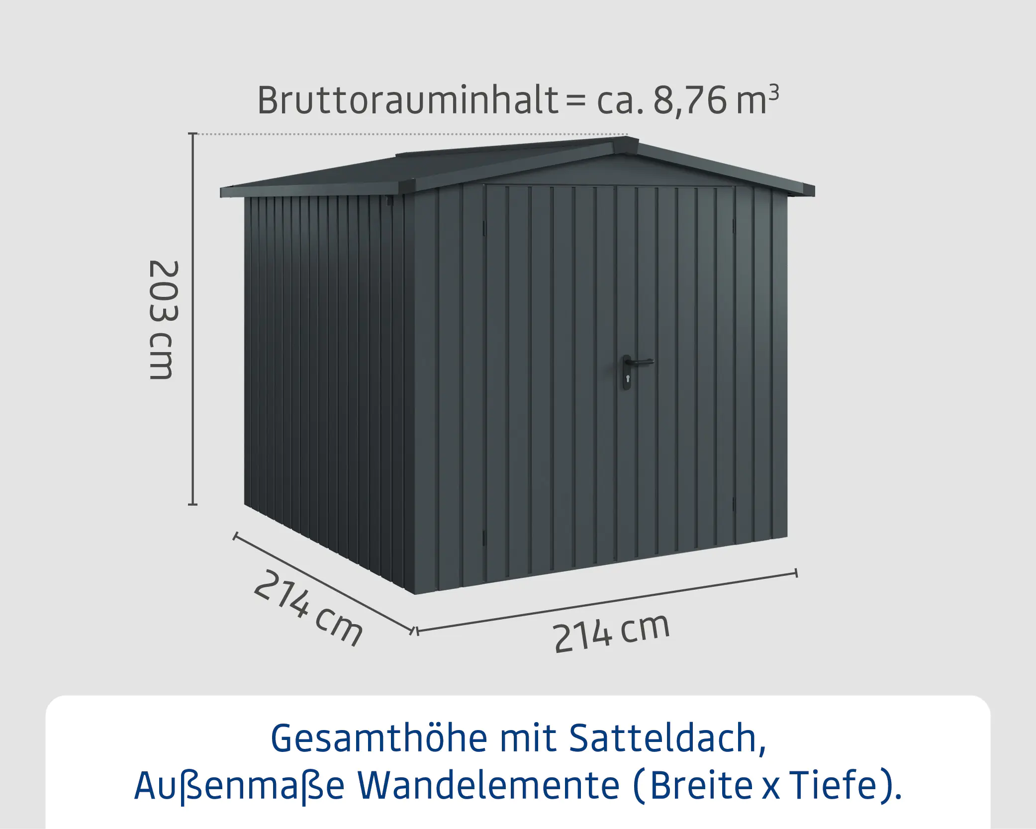 EcoStar Metallgerätehaus Euroline ESD5 anthrazit 214 x 214 cm 2-flg. EcoStar Metallgerätehaus Euroline ESD5 anthrazit 214 x 214 cm 2-flg.