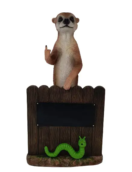 Dekofigur Erdmännchen am Zaun 62 x 30 cm braun Dekofigur Erdmännchen am Zaun 62 x 30 cm braun