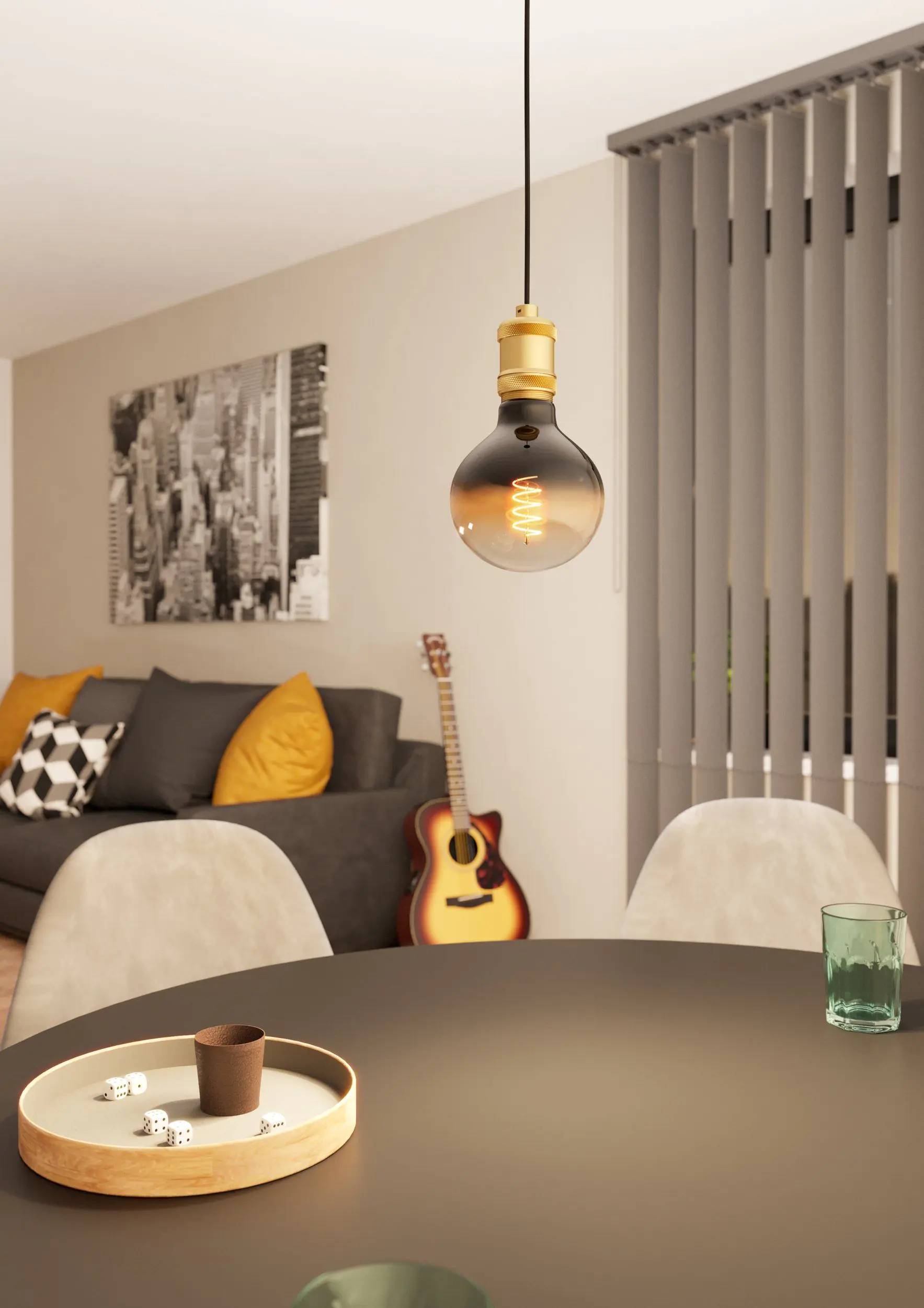 Eglo Hängeleuchte Yorth schwarz brüniert 5 x 150 cm