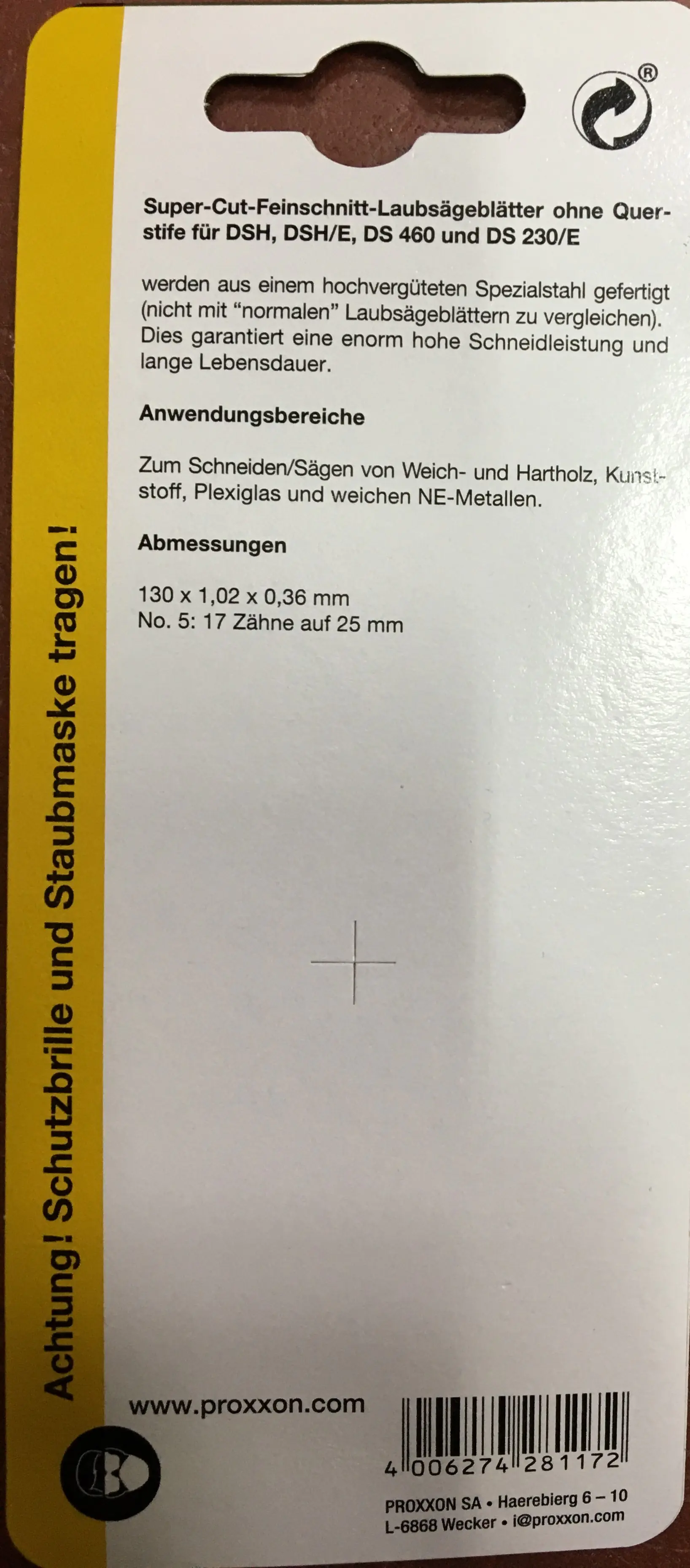 Proxxon Micromot Super-Cut-Laubsägeblatt normal 17 Zähne 25 mm