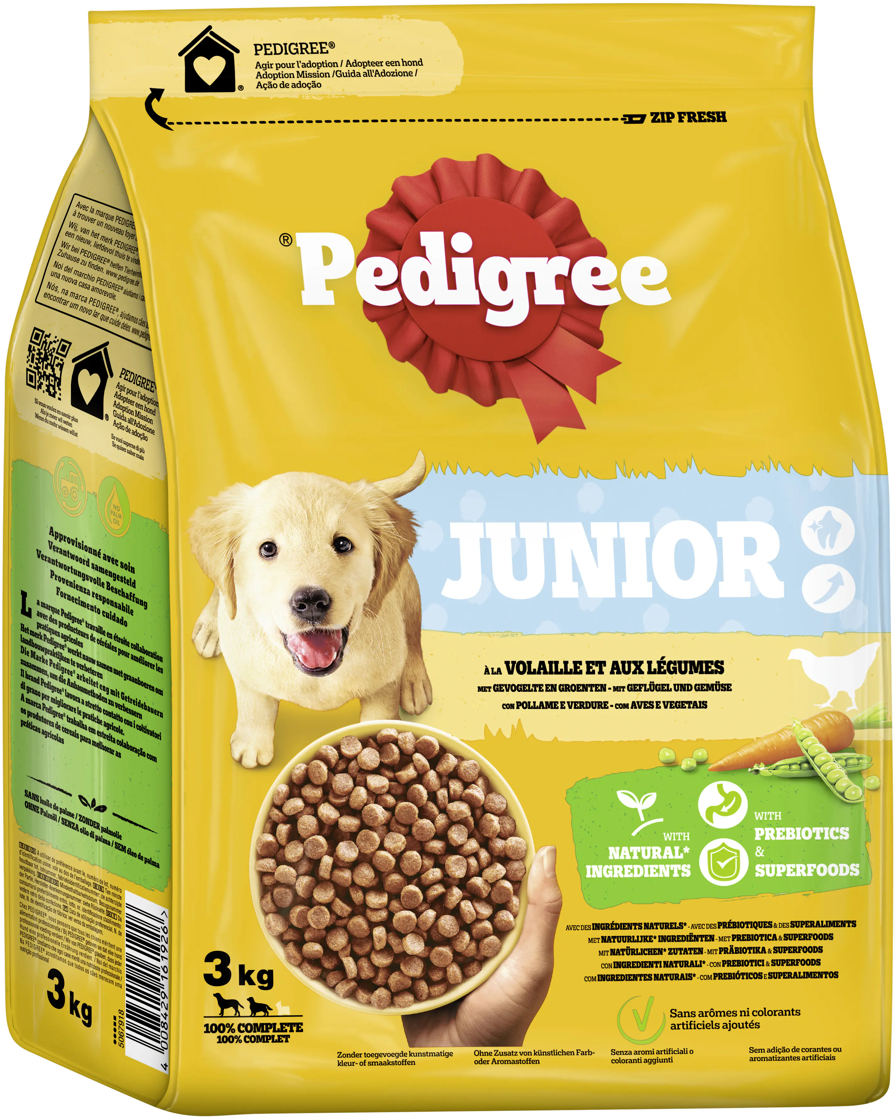 Pedigree Hundetrockenfutter Junior 3 kg Geflügel & Gemüse