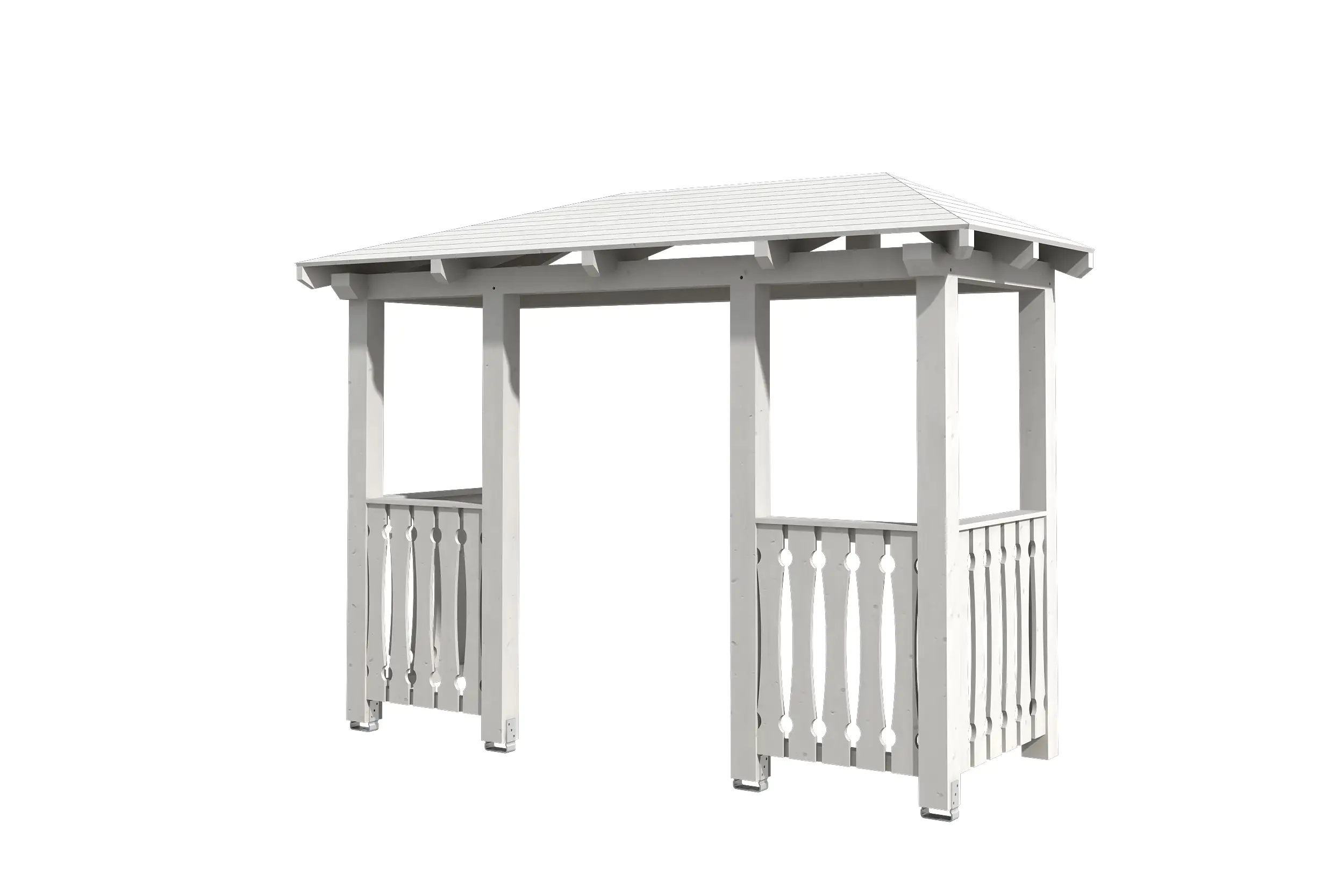 SKAN HOLZ Vordach Wismar Typ 6 351 x 134 cm, lasiert in Weiß