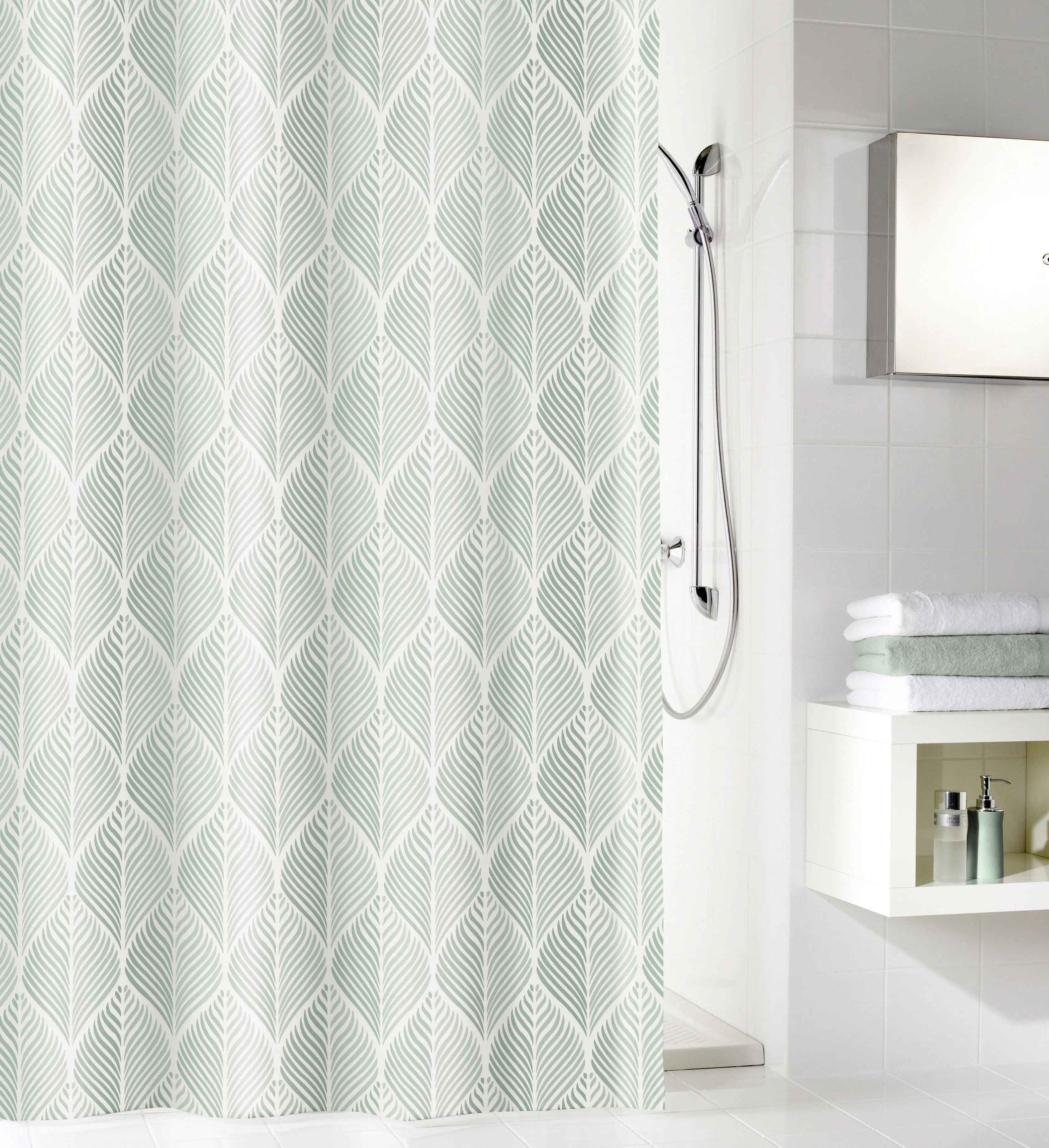 4004478320529_2795577 Kleine Wolke Duschvorhang Leaf Maledivia, 180 x 200 cm