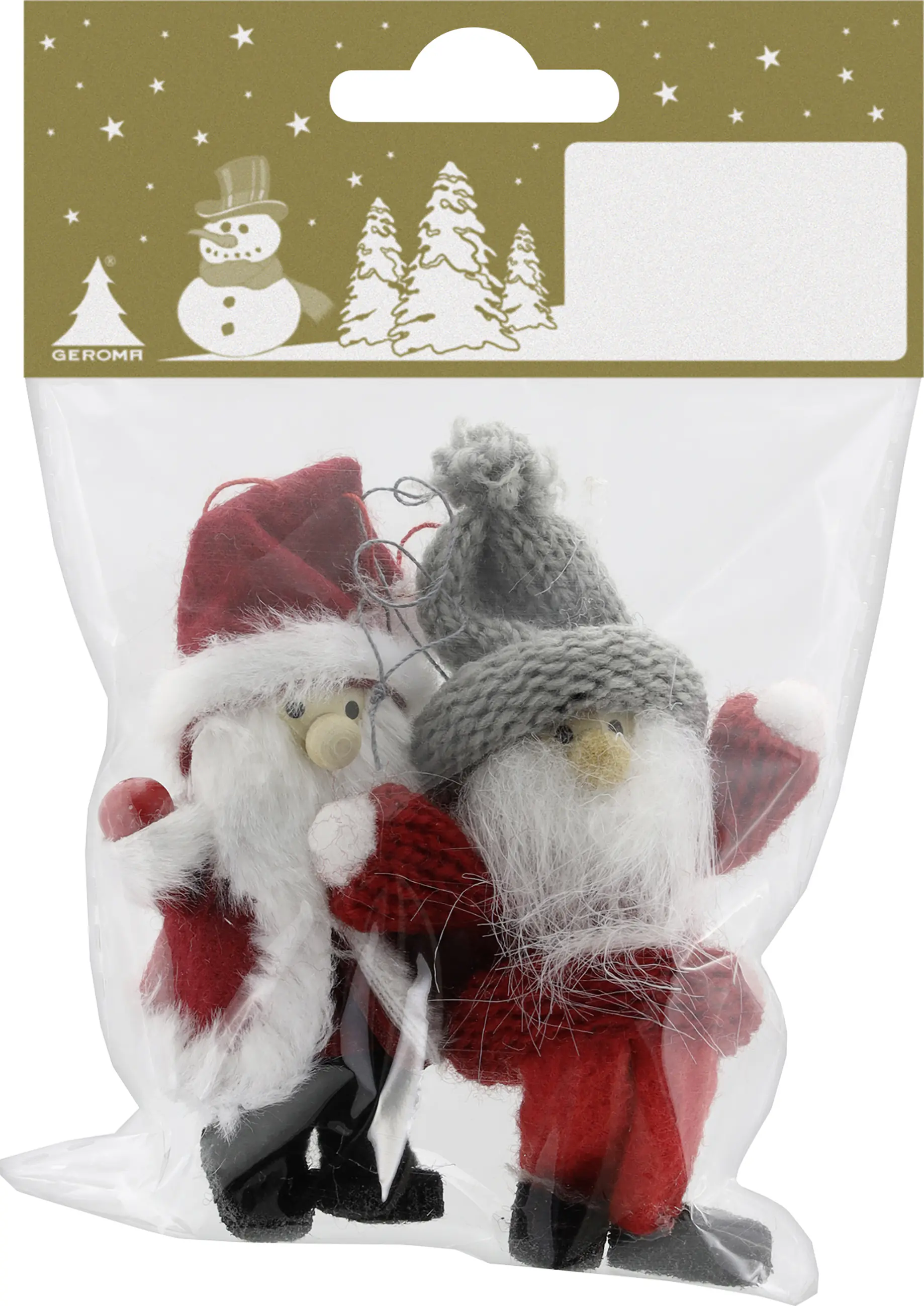 Dekohänger Nikolaus 7 cm rot-weiß 2 Stück