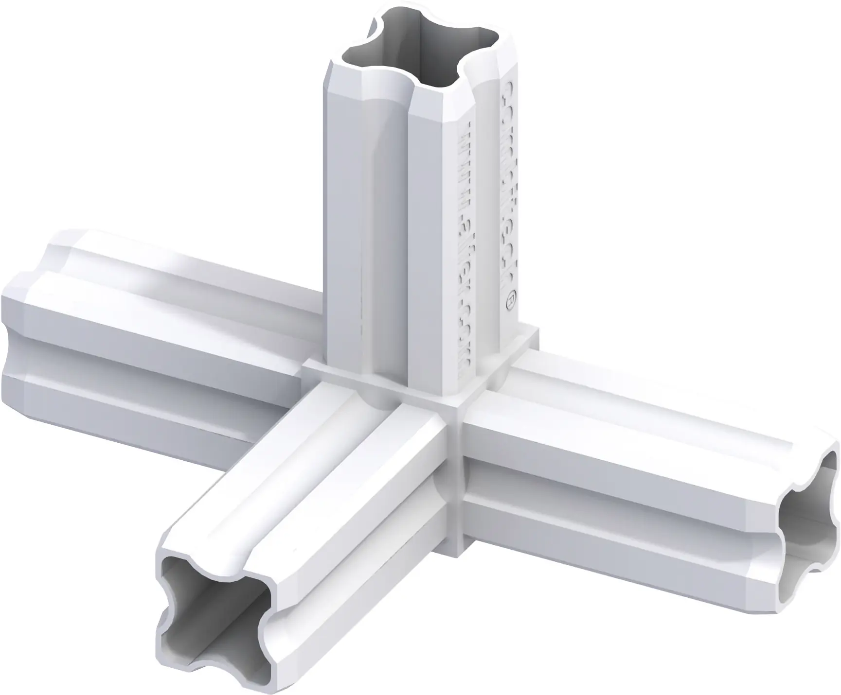 alfer Knoten-Verbinder 90º, 4 Zapfen 23.5 mm Kunststoff glatt weiss