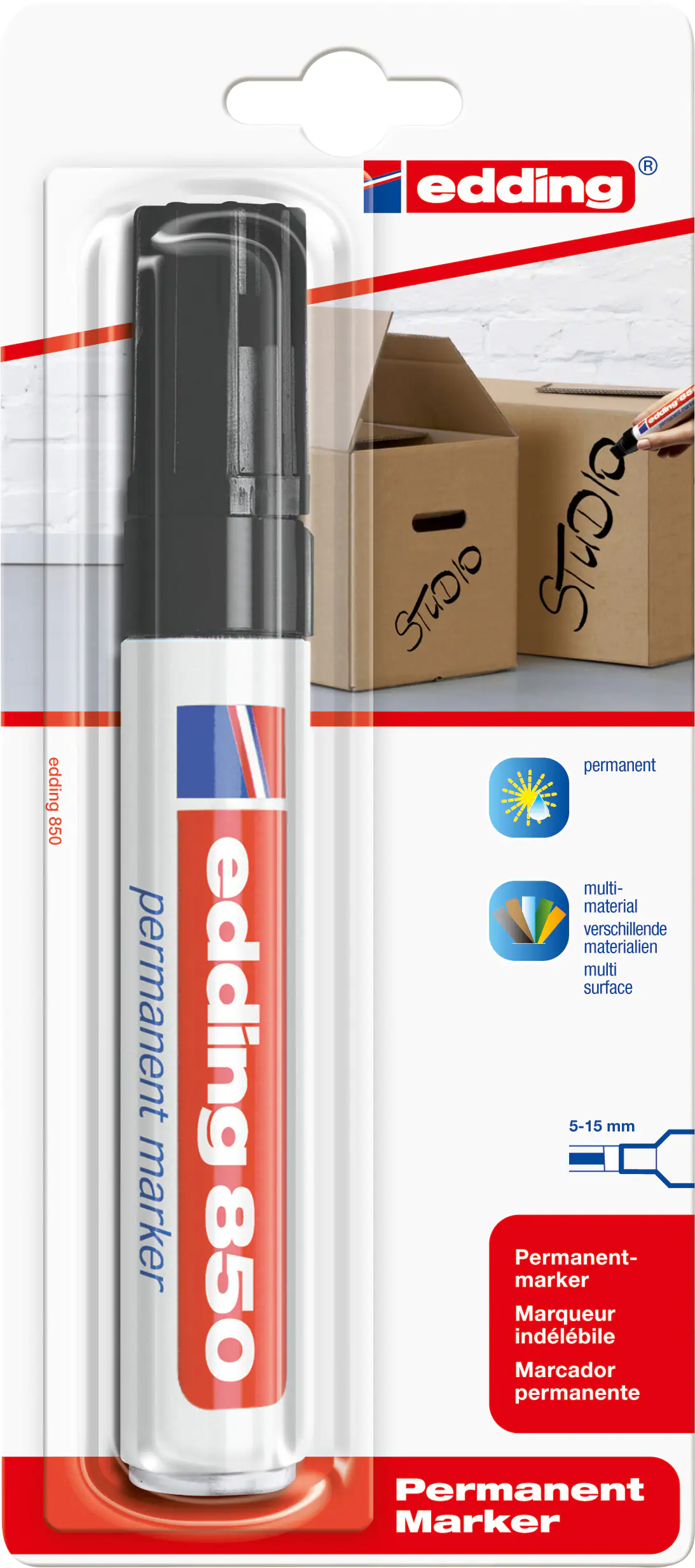 edding 850 permanent marker schwarz 5 - 15 mm