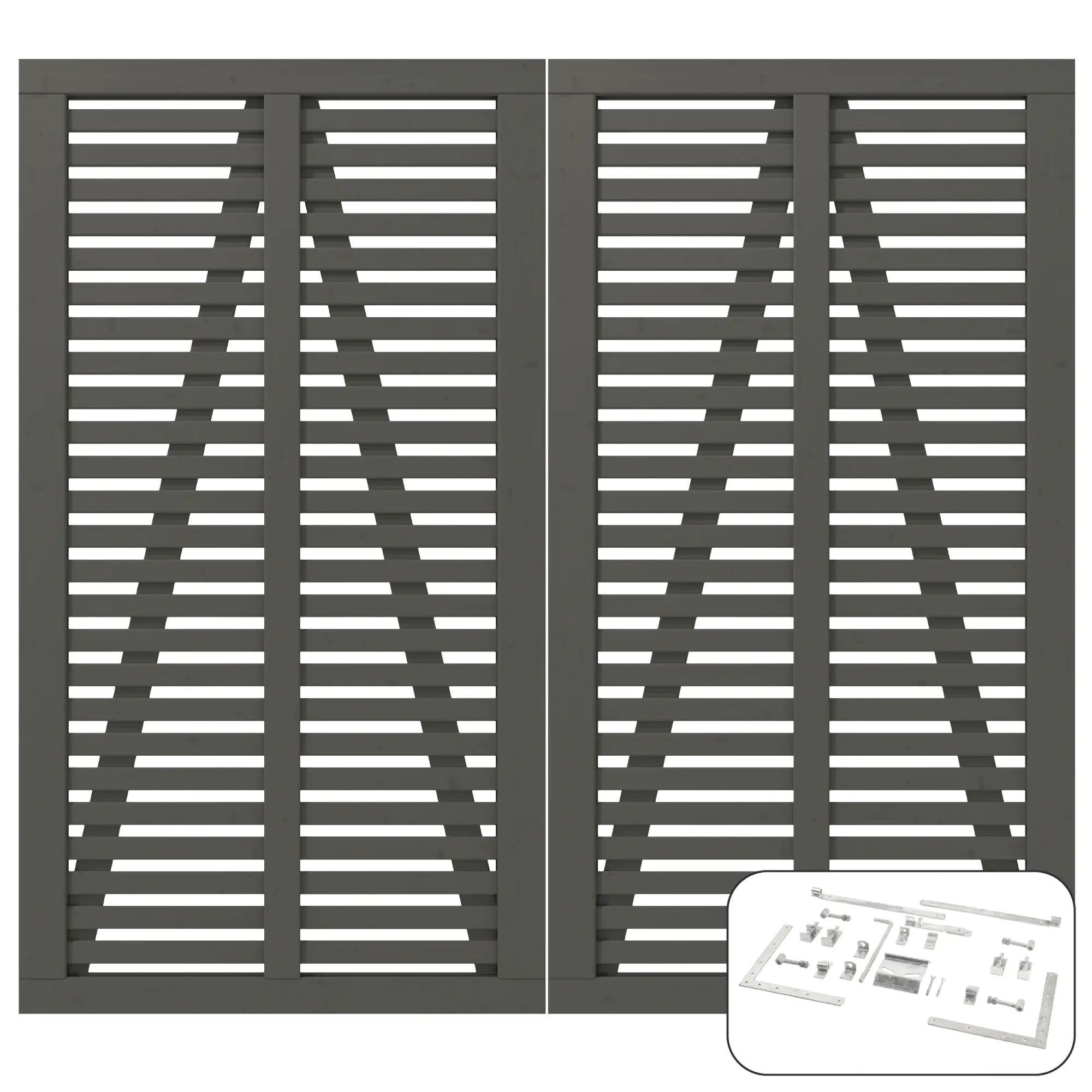 Plus Doppeltor Harmoni inkl. Beschläge 200 x 180 cm umbragrau fungizidbehandelt
