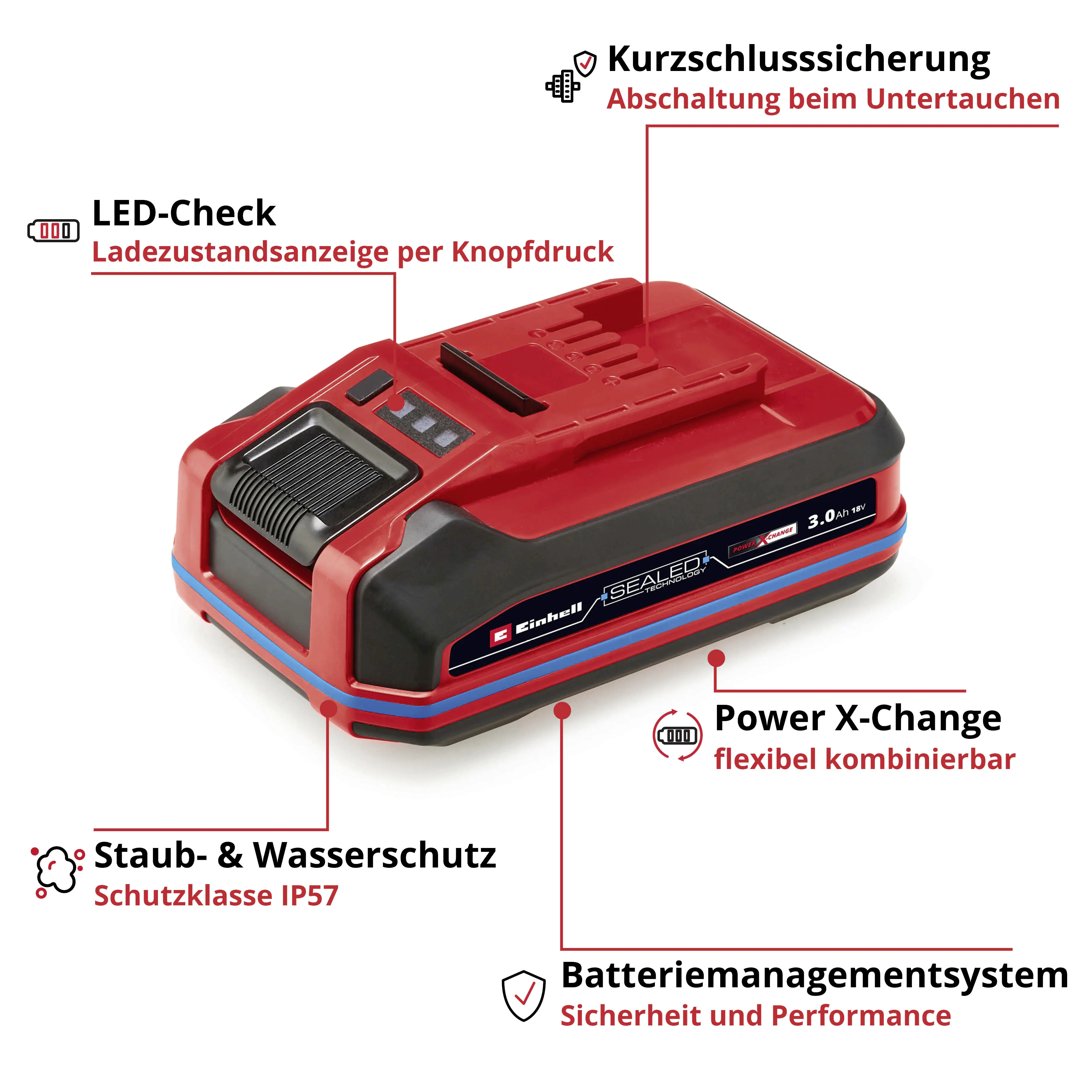 Einhell Akku 18 Volt 3,0 AH Sealed PCX Plus A2 Einhell Akku 18 Volt 3,0 AH Sealed PCX Plus A2