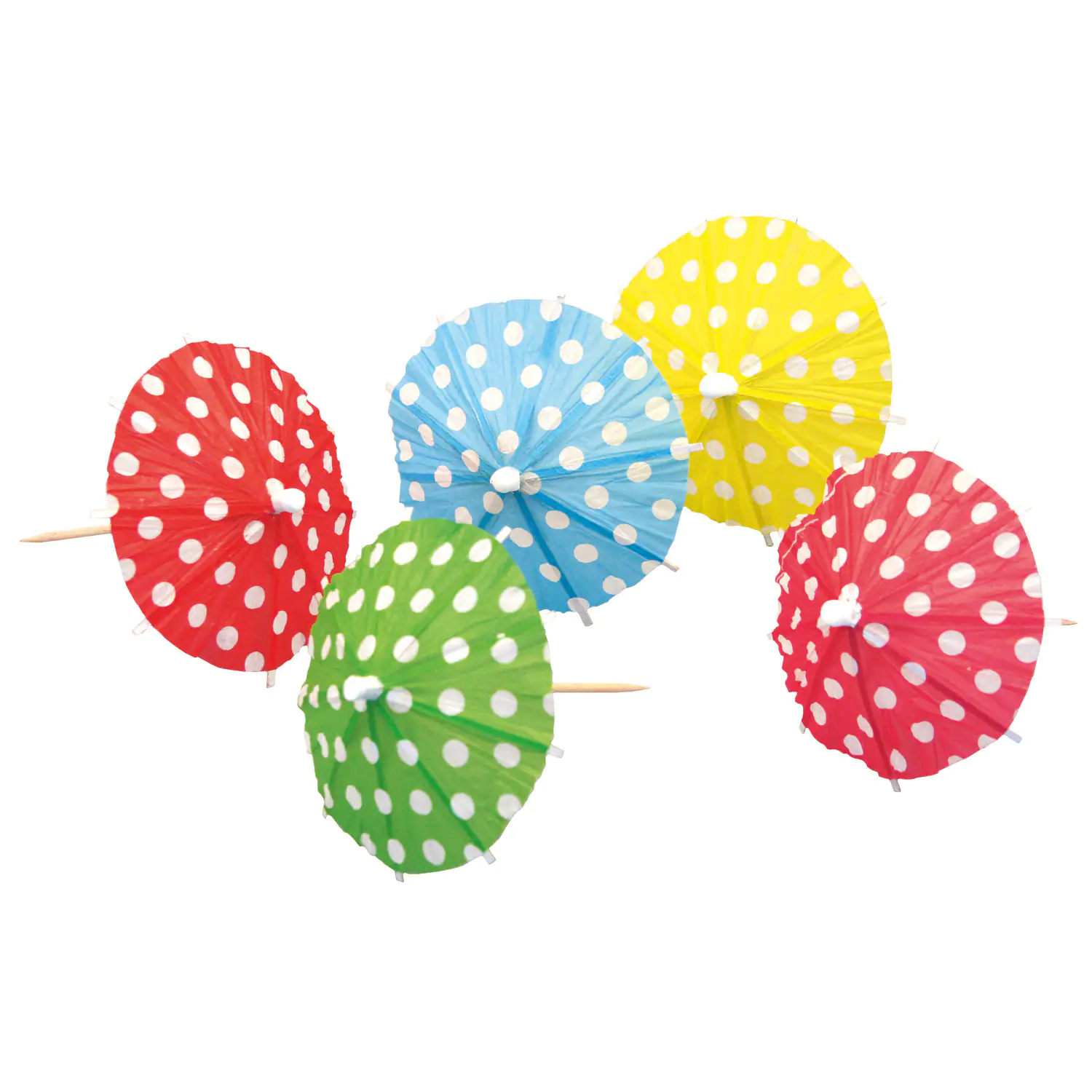 10 Picks Schirmchen gepunktet Holz 10 cm 10 Picks Schirmchen gepunktet Holz 10 cm