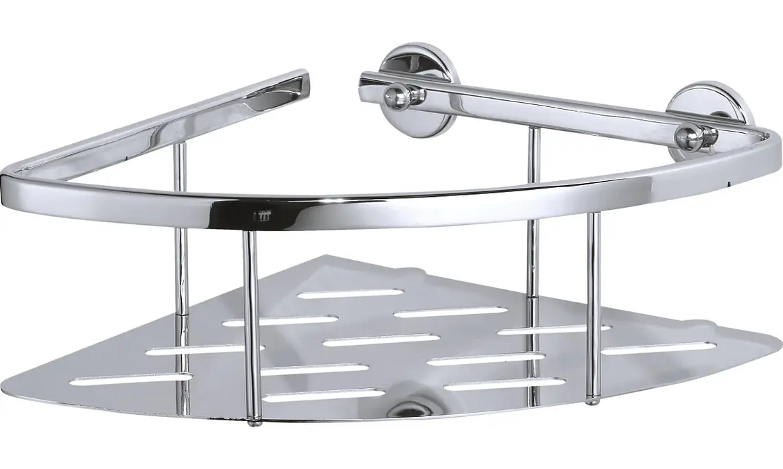 tesa Eck-Duschablage Aluxx zum Kleben dreieckig 1 Ablage verchromt 25 cm