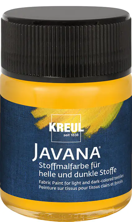 Kreul Javana Stoffmalfarbe für helle und dunkle Stoffe goldgelb 50 ml