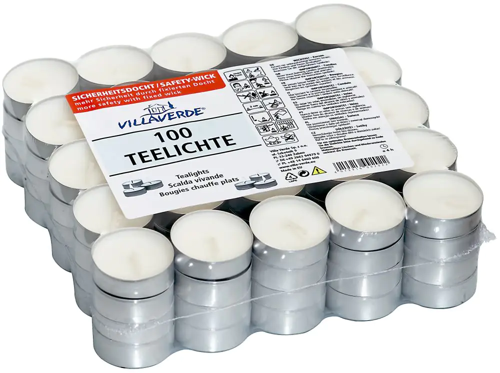 Villa Verde Teelichter weiß, Höhe: 1,4 cm, Ø 3,7 cm, 100 Stück Villa Verde Teelichter weiß, Höhe: 1,4 cm, Ø 3,7 cm, 100 Stück