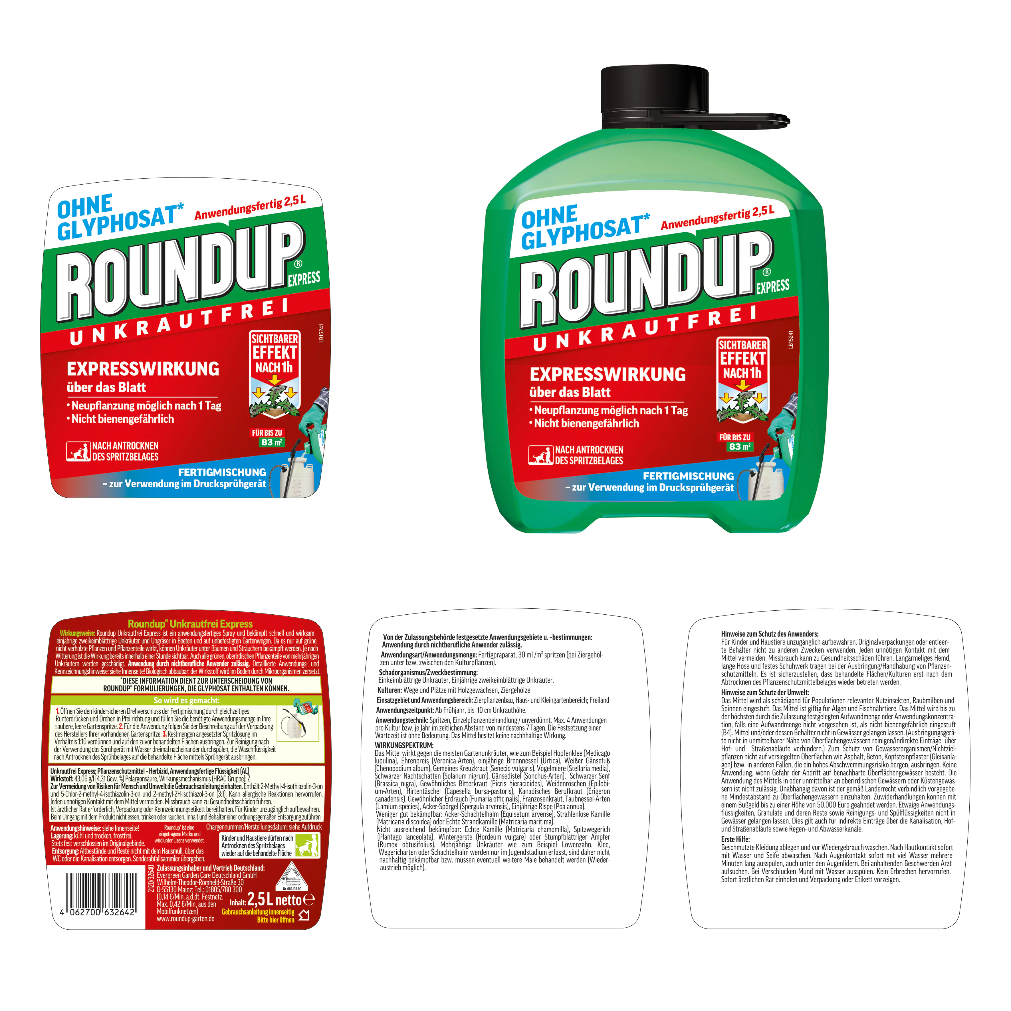 Roundup Express Fertigmischung - 2,5 Liter Roundup Express Fertigmischung - 2,5 Liter