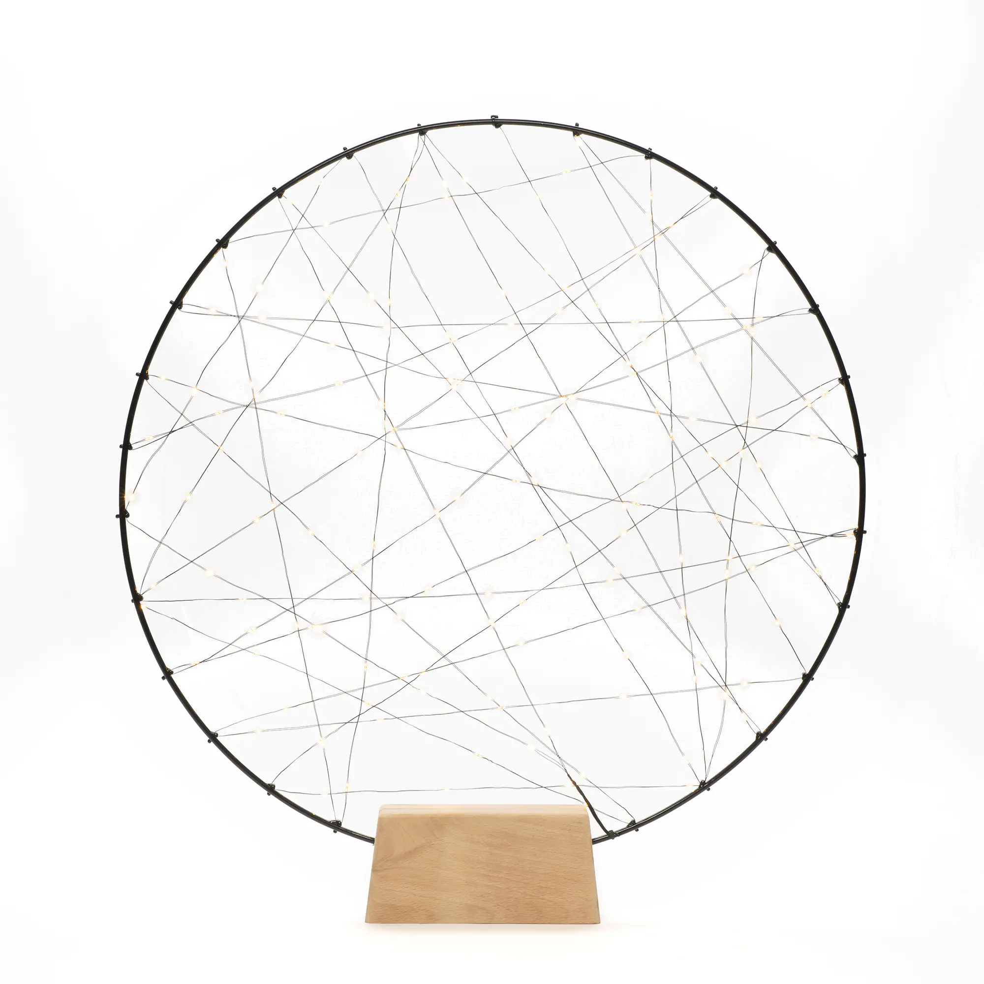Konstsmide LED Metallsilhouetten Ring mit Holzfuß schwarz 60 x 5 x 64 cm