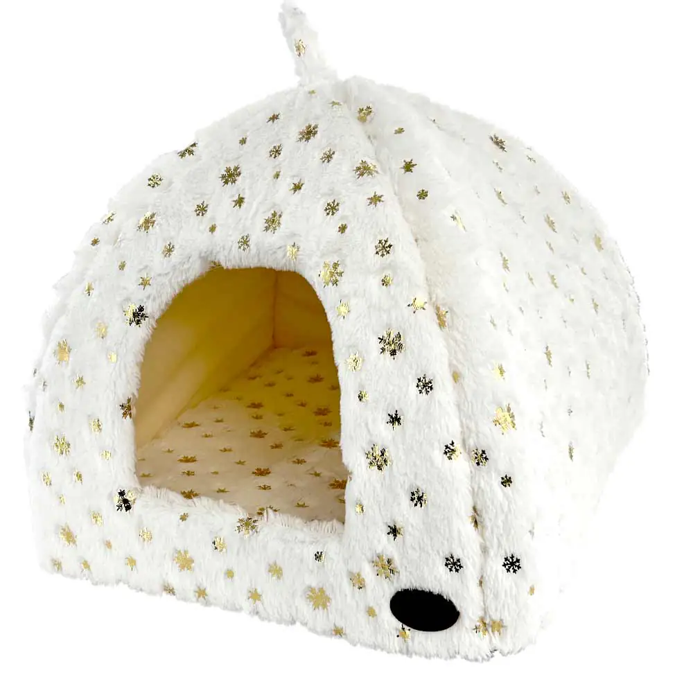 Nobby Xmas Höhle Snowflake 40 x 40 cm creme-weiß