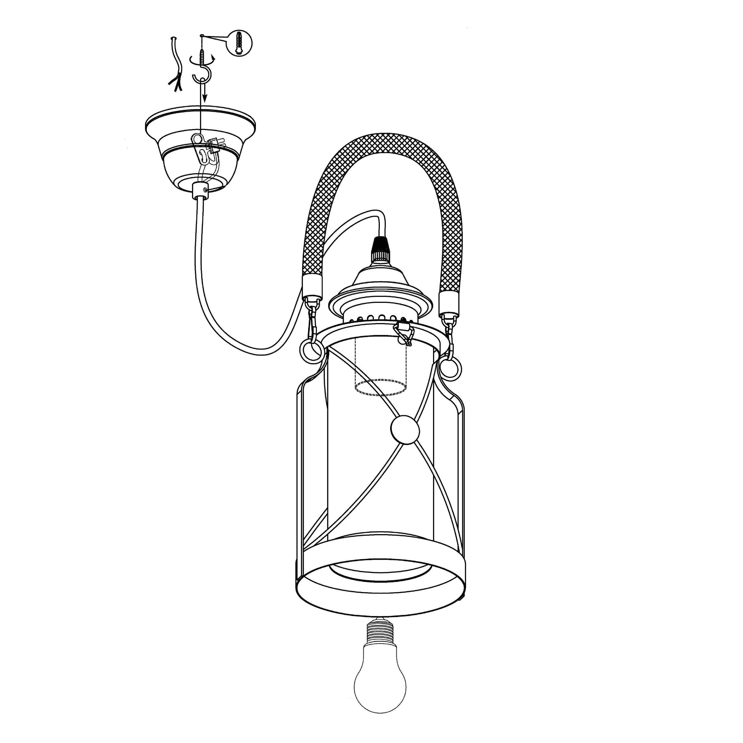 Eglo Pendelleuchte Bradford silber Ø 14 cm E27, max. 60 W