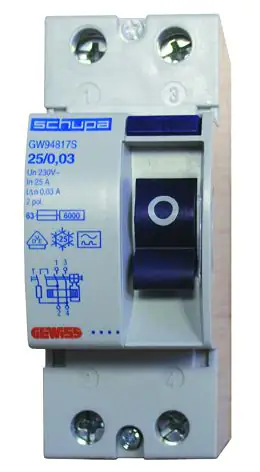 Gewiss FI-Schutzschalter 40A, 2-polig, 0,03 A Gewiss FI-Schutzschalter 40A, 2-polig, 0,03 A
