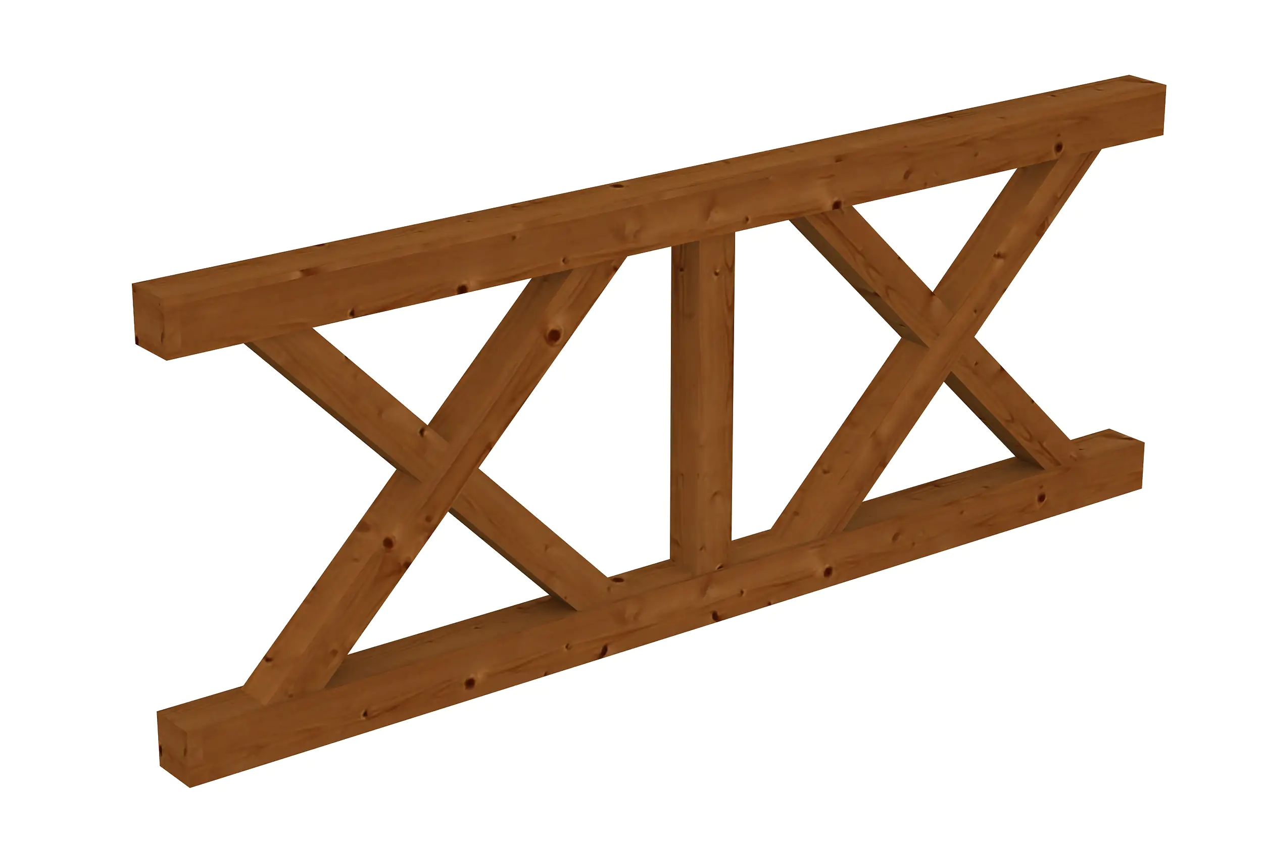 SKAN HOLZ Brüstung Andreaskreuz 220 x 84 cm, Fichte, lasiert in Nussbaum