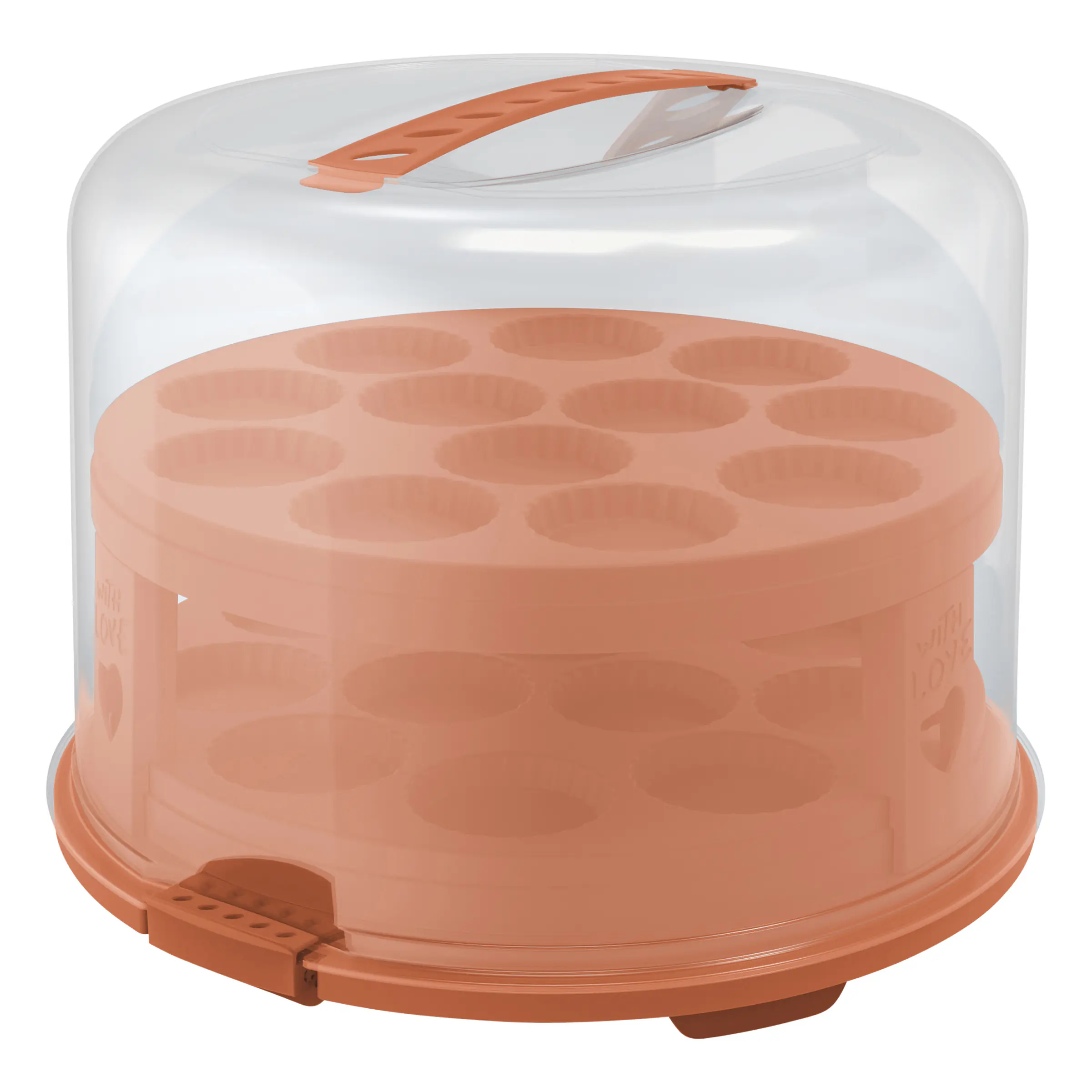 Rotho Tortenglocke mit Trays Fresh Ø 26 x 36 cm koralle