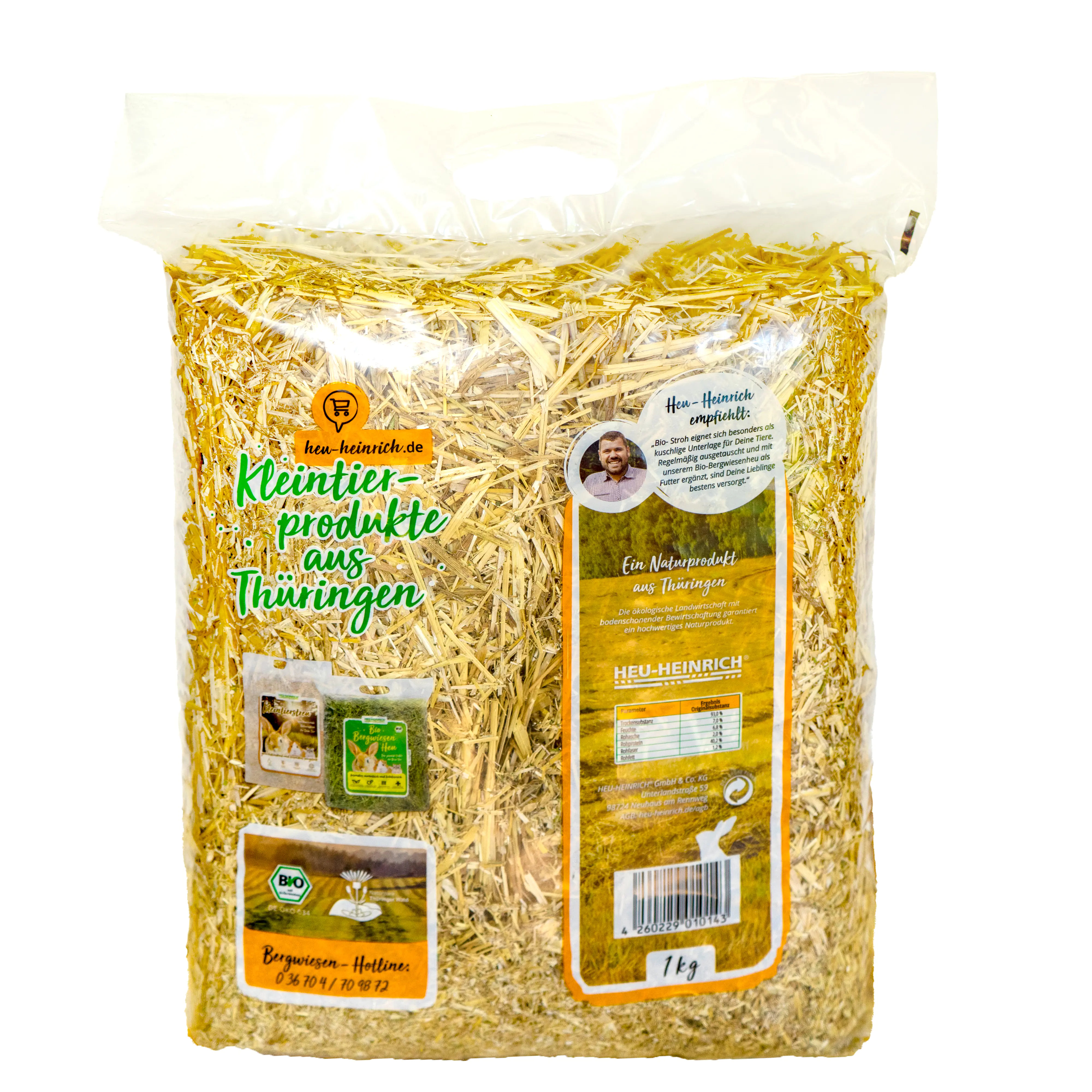 Heu Heinrich Bio Stroh 1 kg