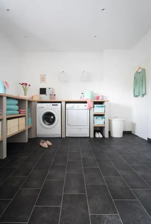 Bodenbelag Vinyl Cosy Fliese, anthrazit, 4 m breit