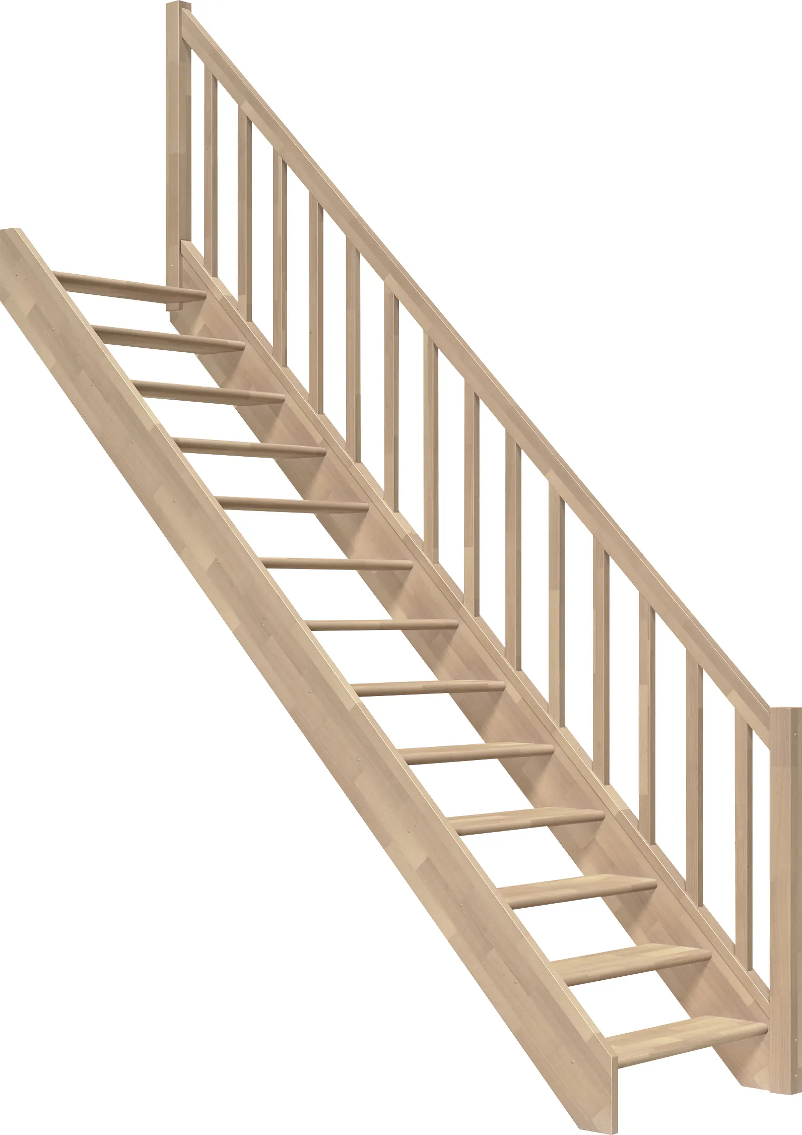 Dolle Raumspartreppen Paris gerade Buche unbehandelt inkl. Geländer