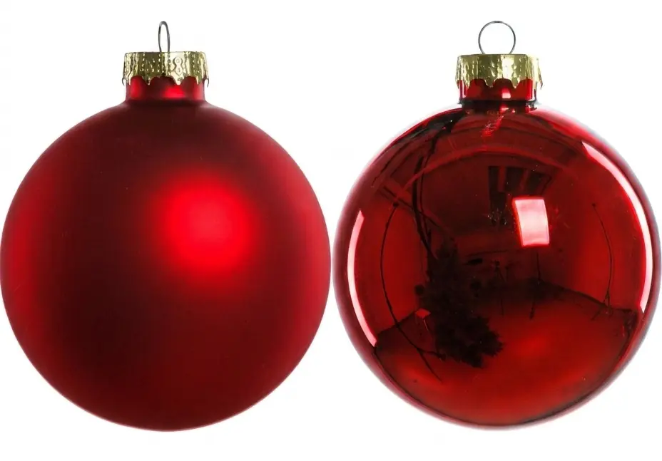 TrendLine Glaskugeln in uni glanz/matt Ø 8 cm, weihnachtsrot, 6 Stück