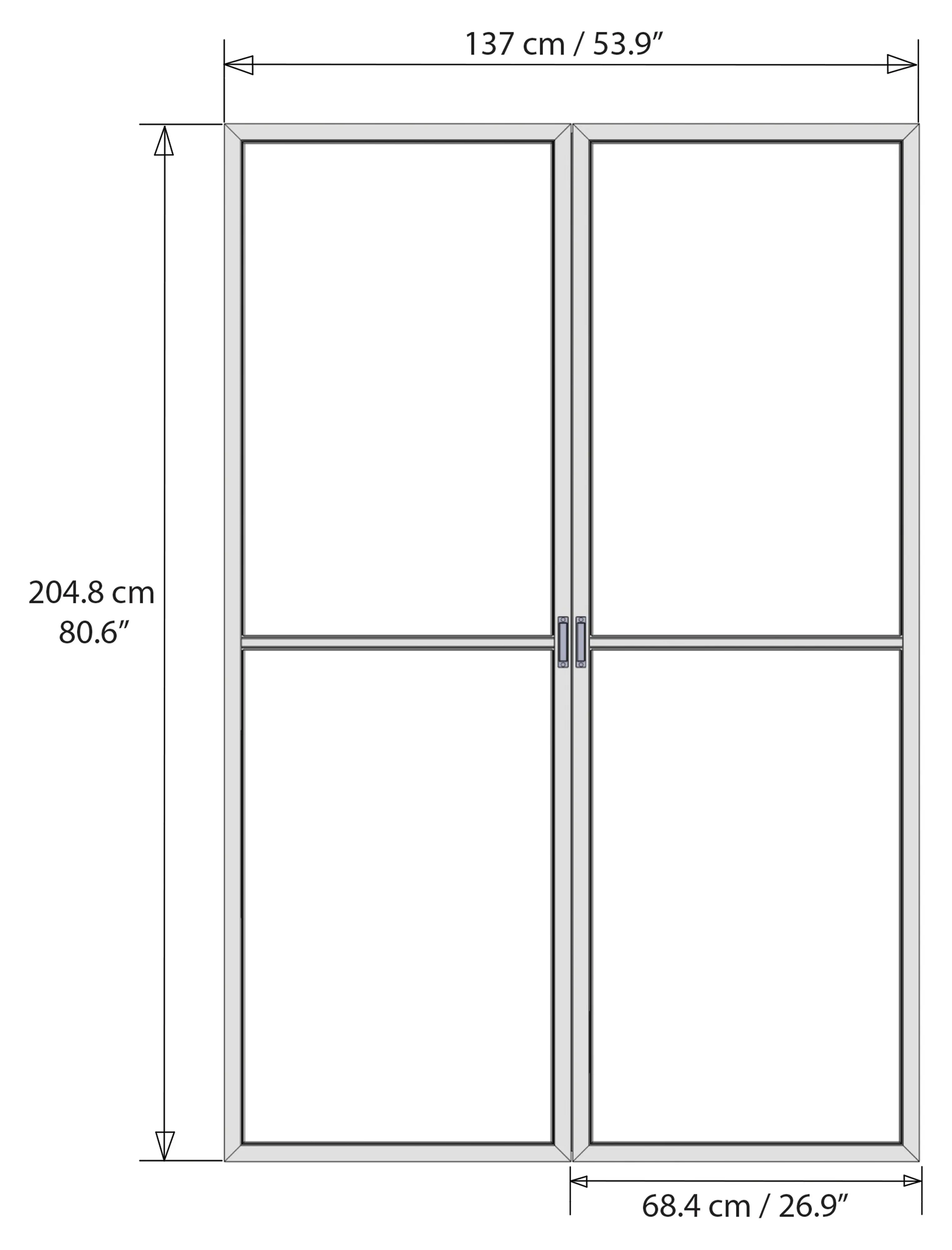 Canopia Pavillon Fliegengittertür Ledro 137 x 205 cm Alu grau