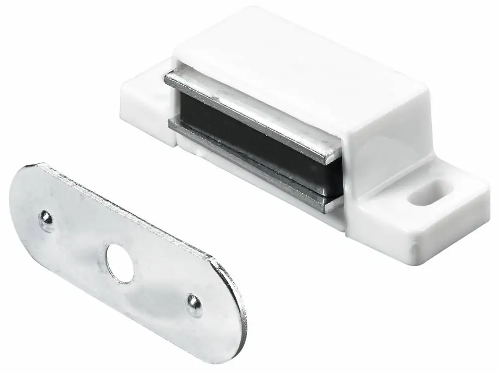 Hettich Magnetschnäpper 15 x 14 x 45 mm weiß 4 kg mit Schrauben - 4 Stück