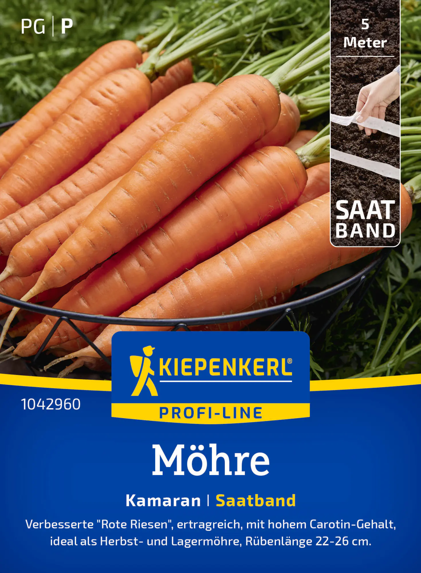 Kiepenkerl Profi-Line Saatgut Möhren Kamaran F1 Saatband für ca. 1,25 – 1,5 m²