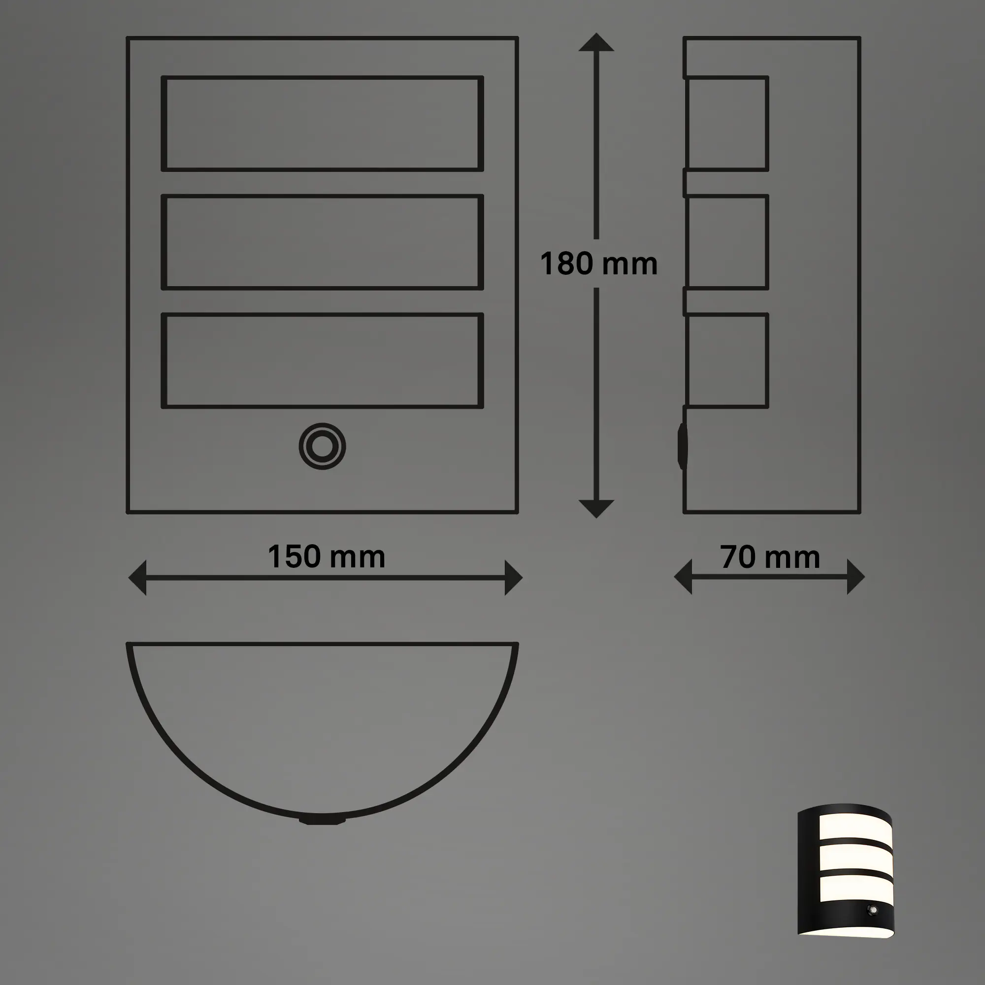 Briloner LED Außenwandleuchte Akku 5,8W schwarz Sensor warmweiß Briloner LED Außenwandleuchte Akku 5,8W schwarz Sensor warmweiß