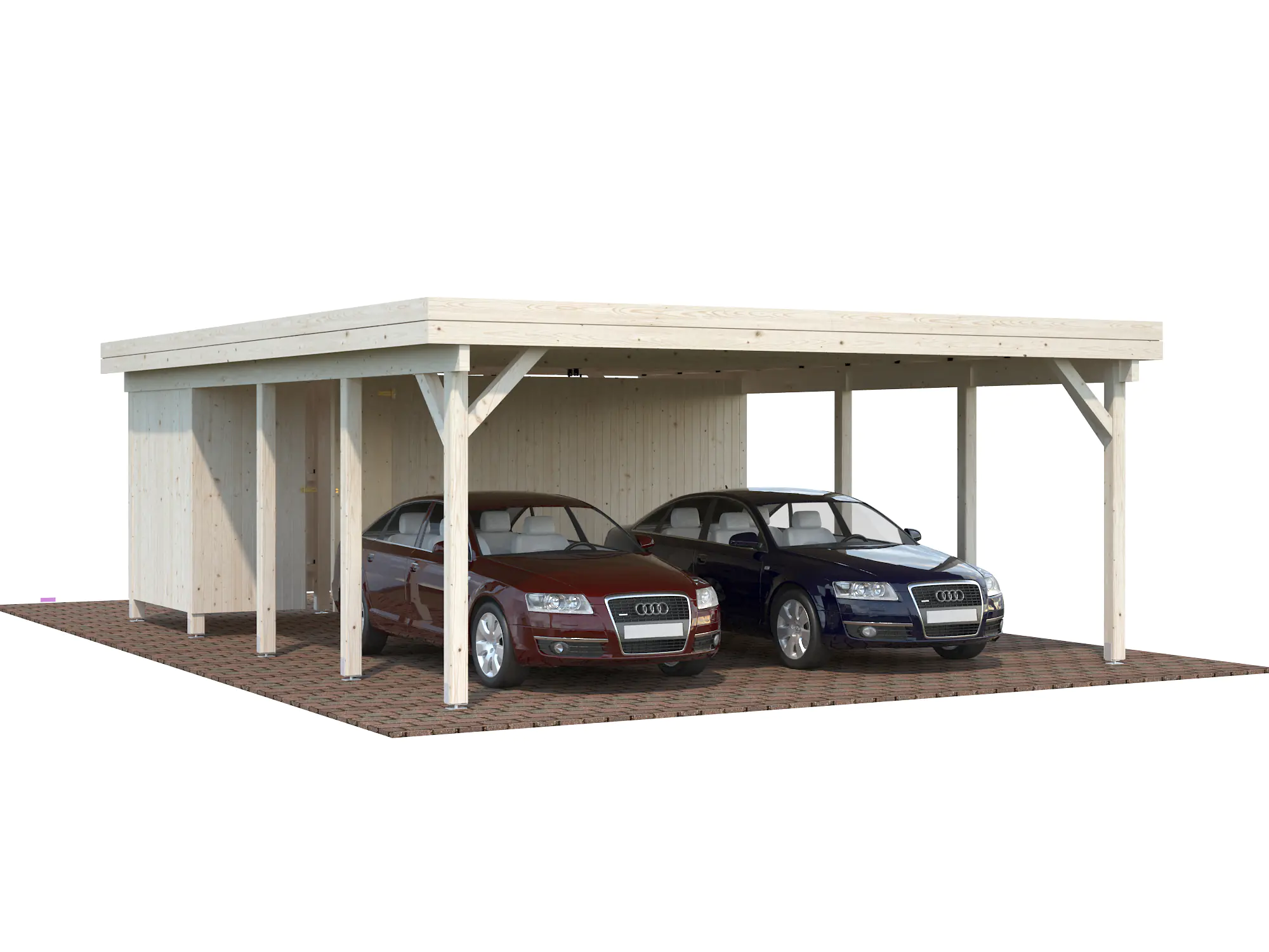 Palmako Gerätehaus für Carport Karl 555 x 196 cm naturbelassen