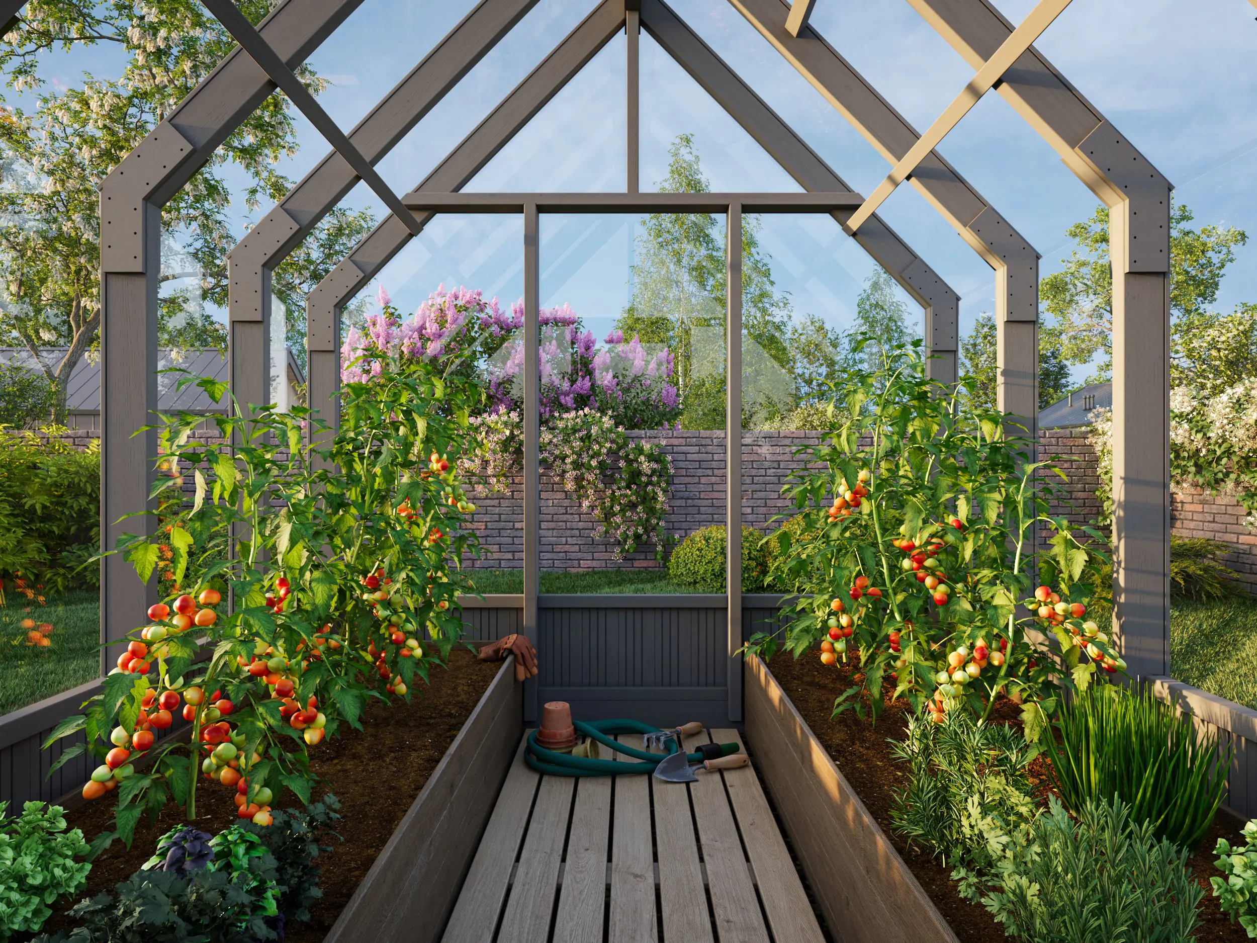 Palmako Gewächshaus Emilia 240 x 244 cm 5,4 m² 4 mm Glas  Palmako Gewächshaus Emilia 240 x 244 cm 5,4 m² 4 mm Glas