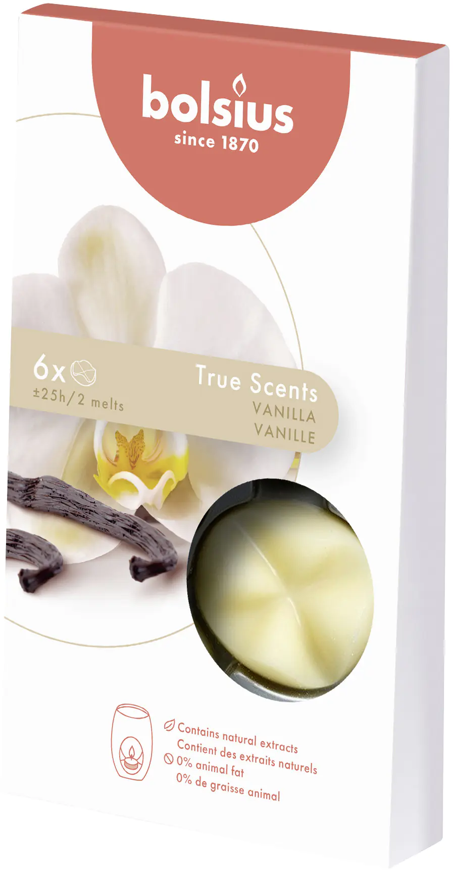 Bolsius Aromatic Wax Melts Vanille, 6er Pack Bolsius Aromatic Wax Melts Vanille, 6er Pack