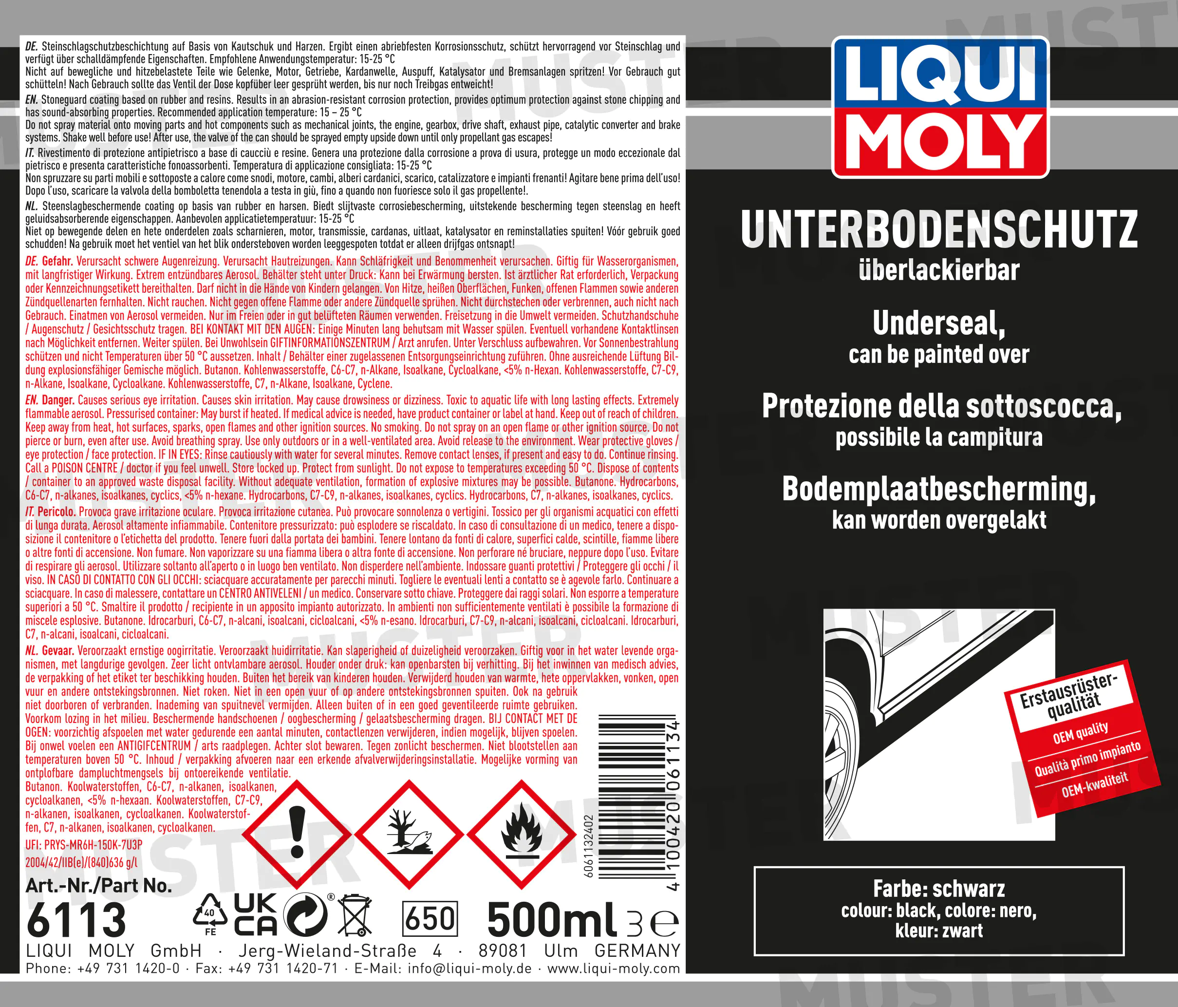 Liqui Moly Unterbodenschutz schwarz 500 ml Liqui Moly Unterbodenschutz schwarz 500 ml