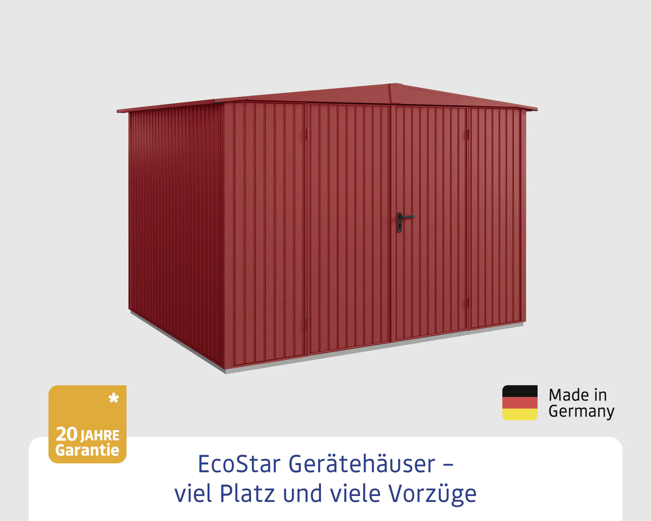 EcoStar Gerätehaus Trend-S Typ 3 purpurrot 323,6 x 247,7 x 219,4 cm