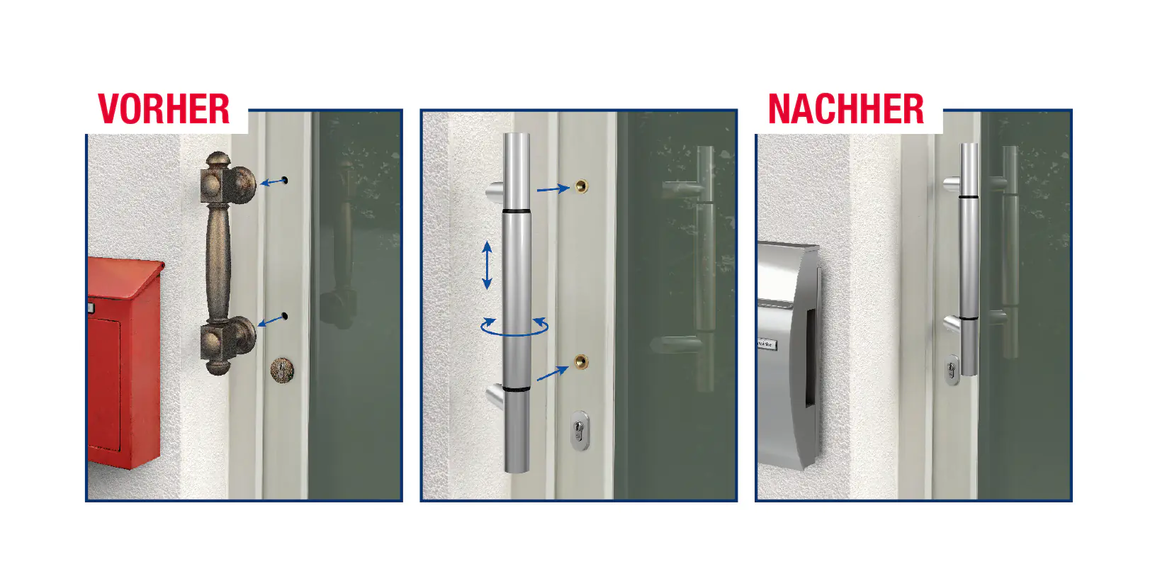 Panto Stoßgriff-Set Edelstahl 30 - 40 cm verstellbar Panto Stoßgriff-Set Edelstahl 30 - 40 cm verstellbar