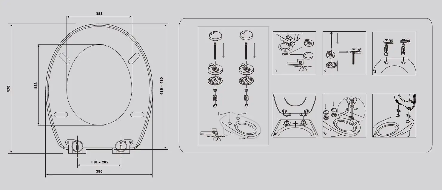 Primaster WC-Deckel mit Absenkautomatik Ostsee weiß