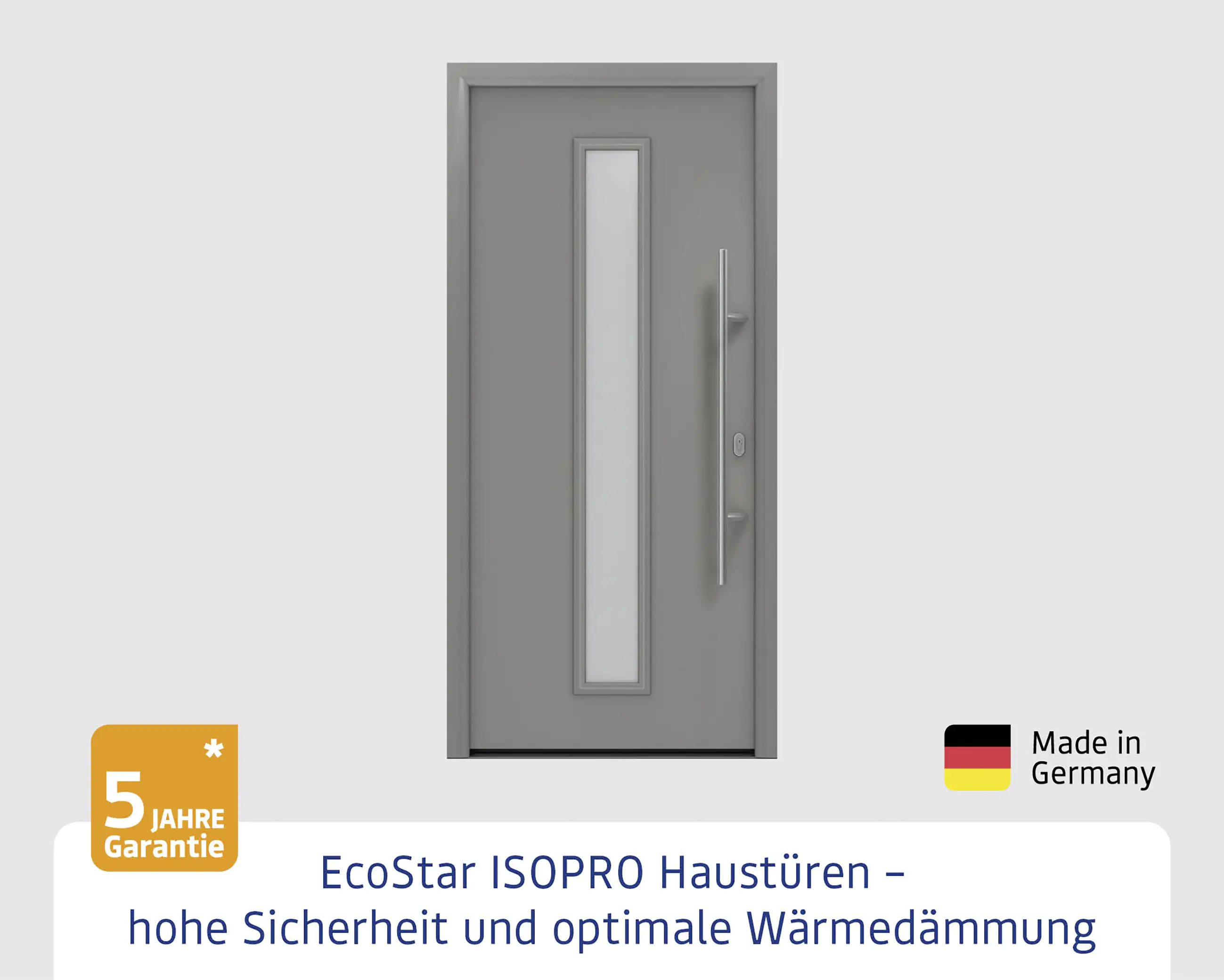 EcoStar Haustür ISOPRO IP 020S graualuminium 110 x 210 cm EcoStar Haustür ISOPRO IP 020S graualuminium 110 x 210 cm