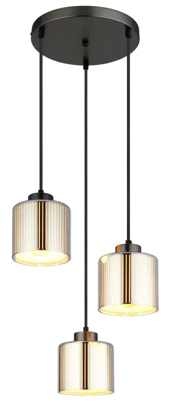 Globo Hängeleuchte Felicia Ø 33 x 120 cm schwarz-chrom matt