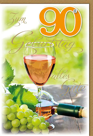 Geburtstagskarte Wein und Trauben A6