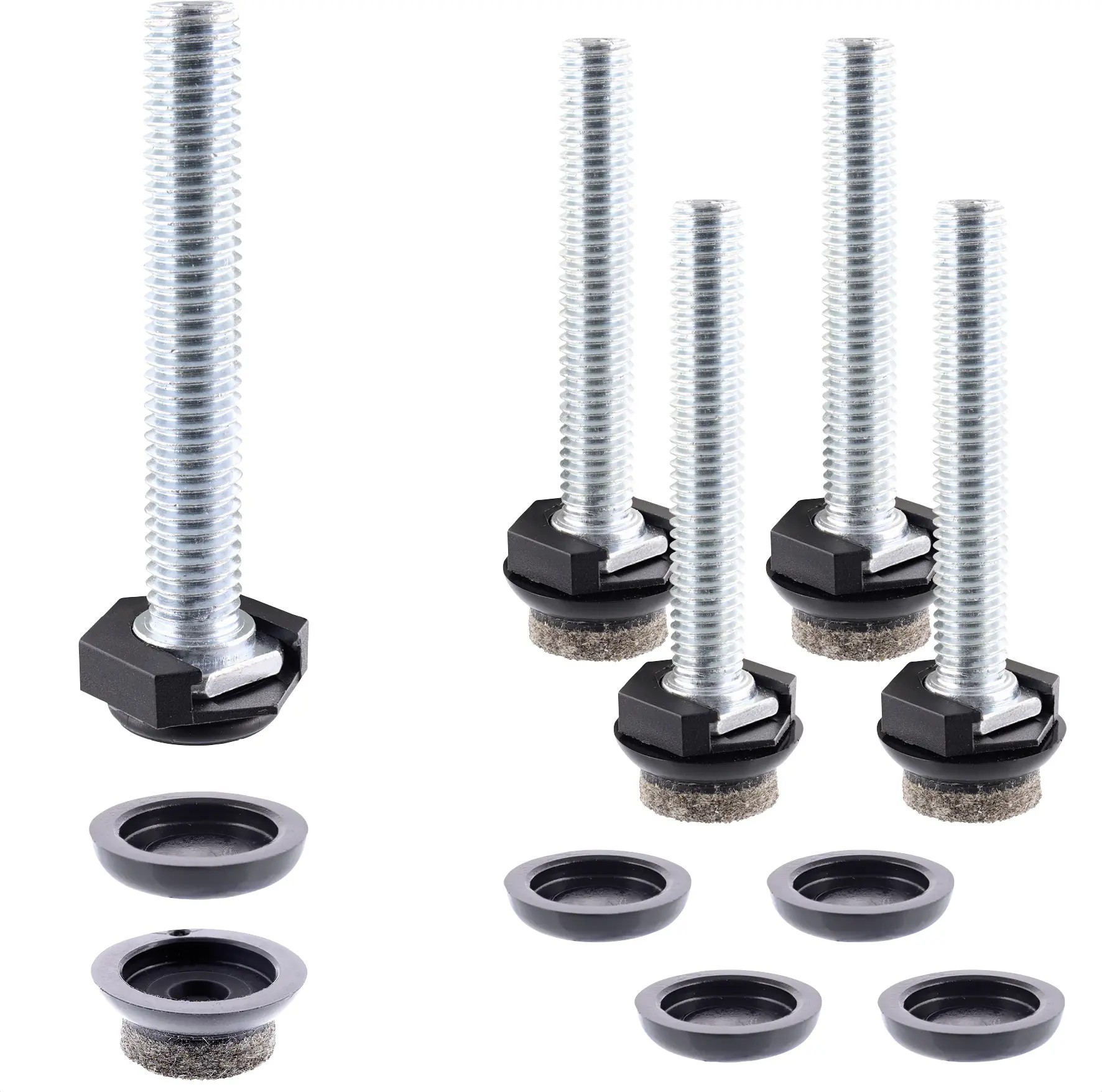 Wagner Möbelfuß Justus Slim Kunststoff Ø 2 x 5 cm schwarz 4 Stück