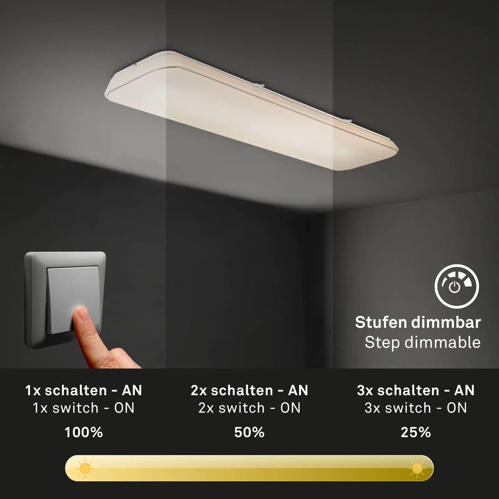 Di-Ka LED Deckenleuchte Rupa 48W weiß, dimmbar, warmweiß Di-Ka LED Deckenleuchte Rupa 48W weiß, dimmbar, warmweiß
