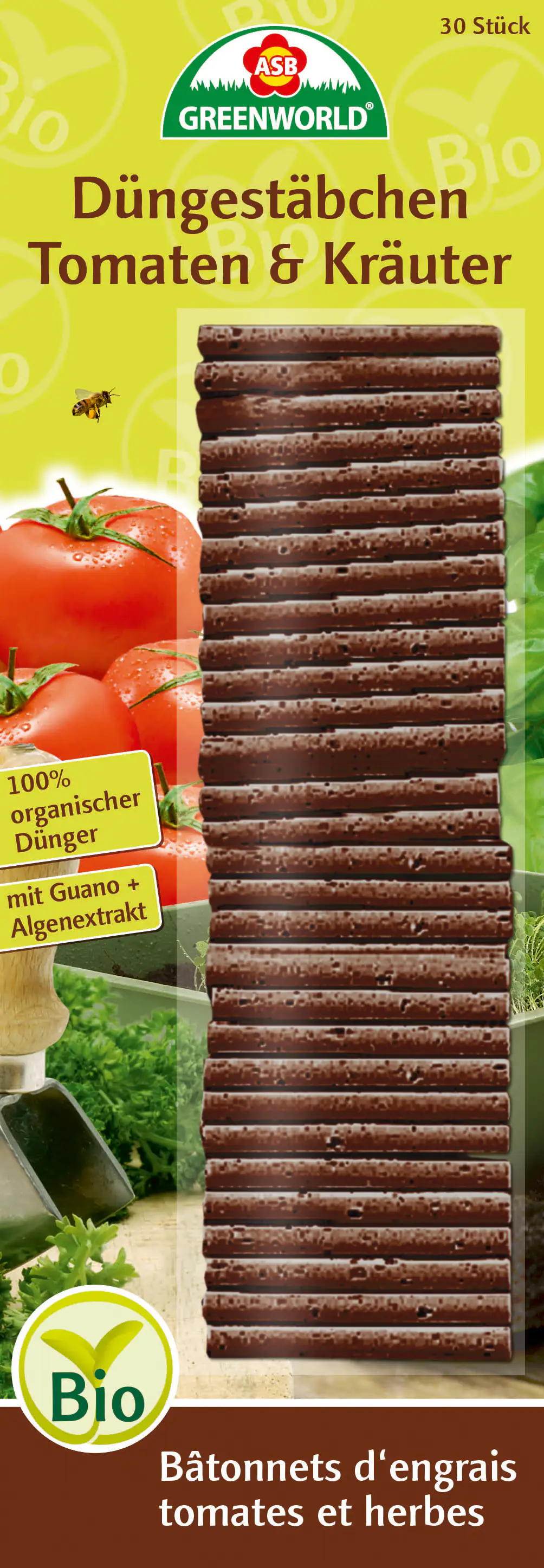 ASB Greenworld Bio Tomaten- und Kräuter Düngestäbchen 30 Stück ASB Greenworld Bio Tomaten- und Kräuter Düngestäbchen 30 Stück