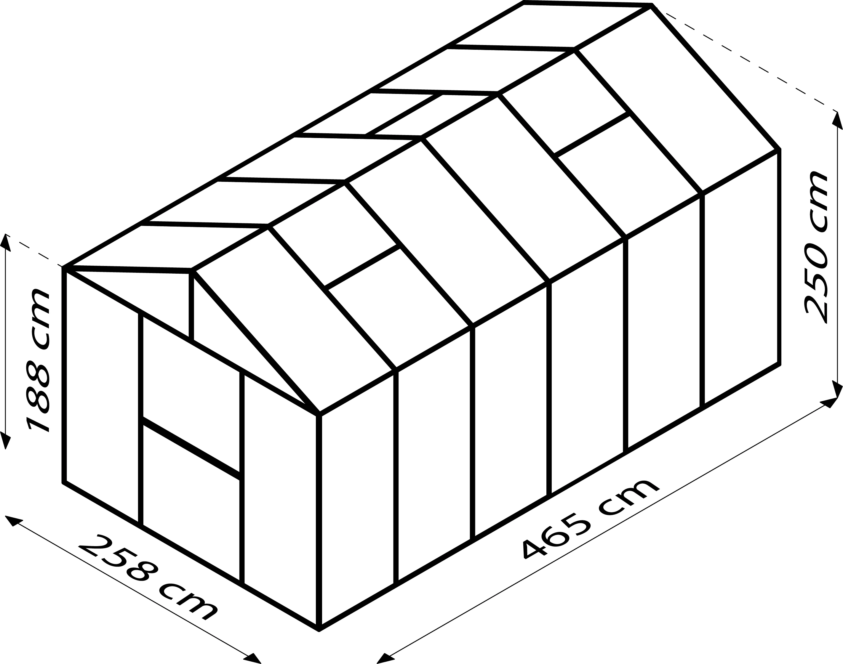 Vitavia Gewächshaus Zeus 11900 266 x 473 cm 16 mm Hohlkammerplatten