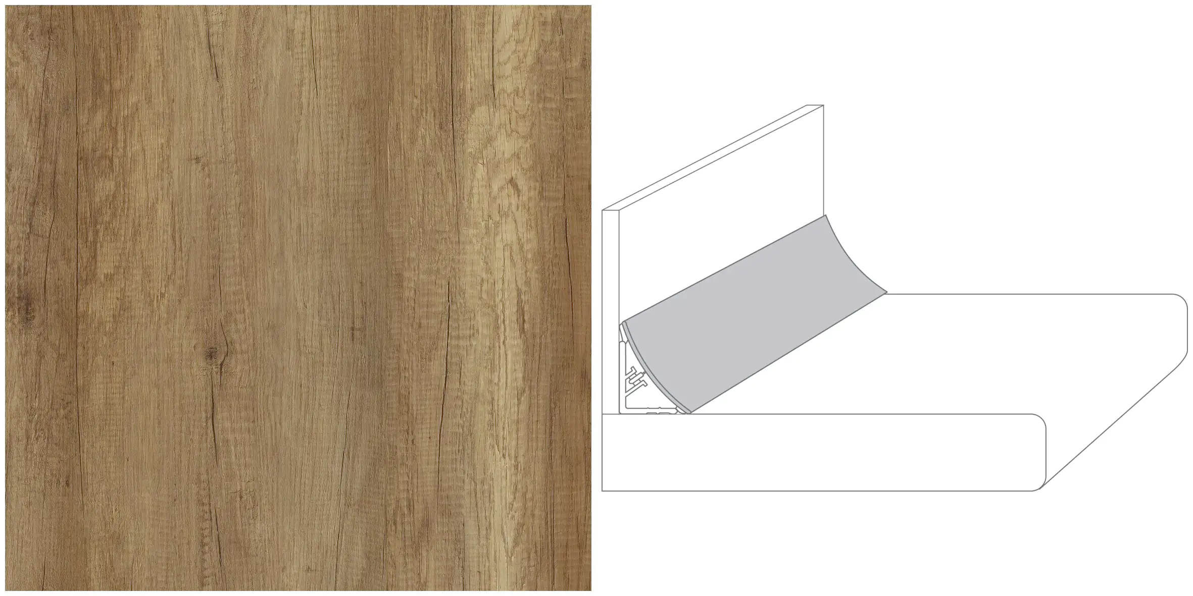 GetaElements Wandanschlußprofil Plus EIV971 Windeiche Honig 300x2x3 cm