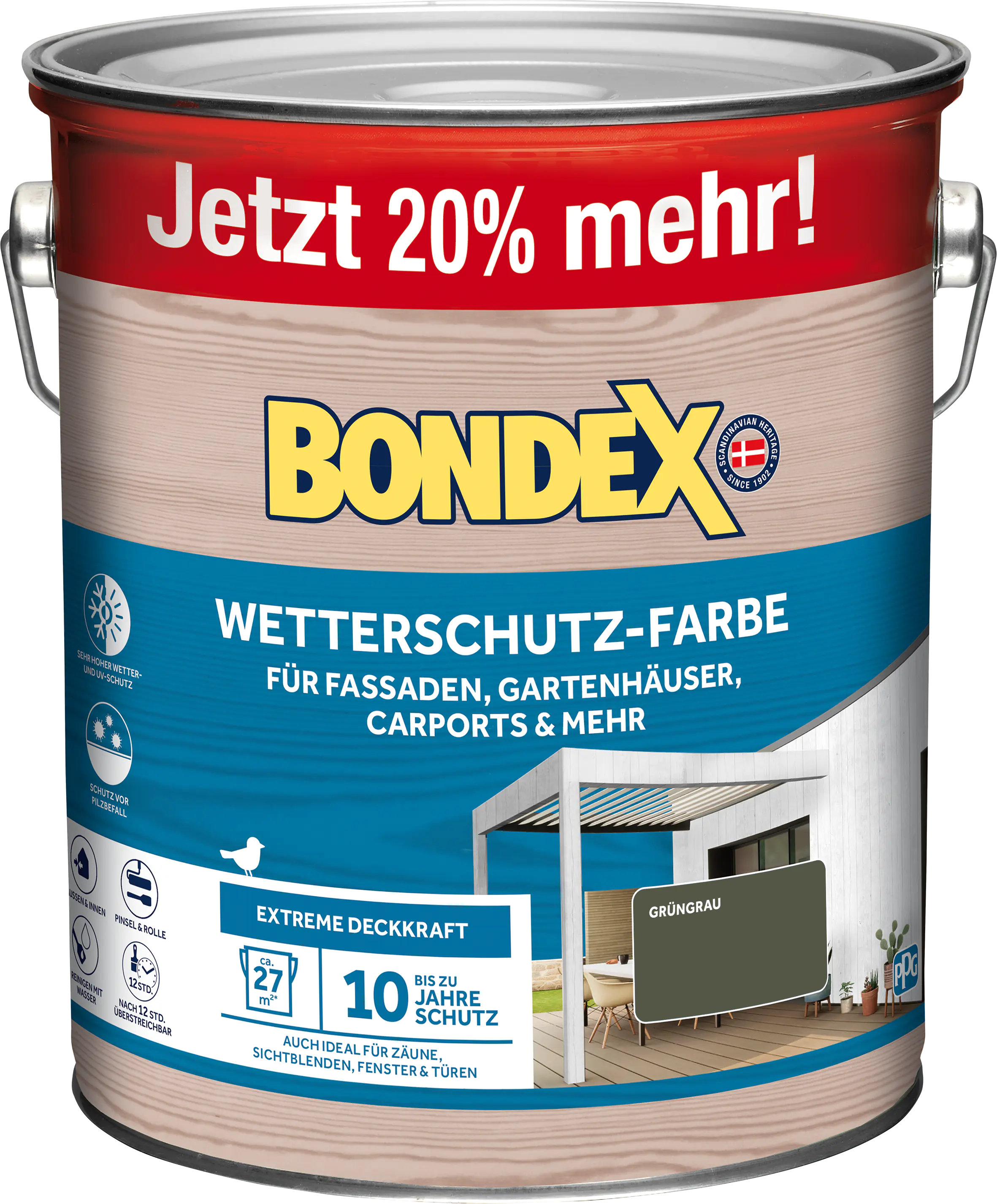 Bondex Wetterschutz-Farbe 3 L grün-grau Bondex Wetterschutz-Farbe 3 L grün-grau