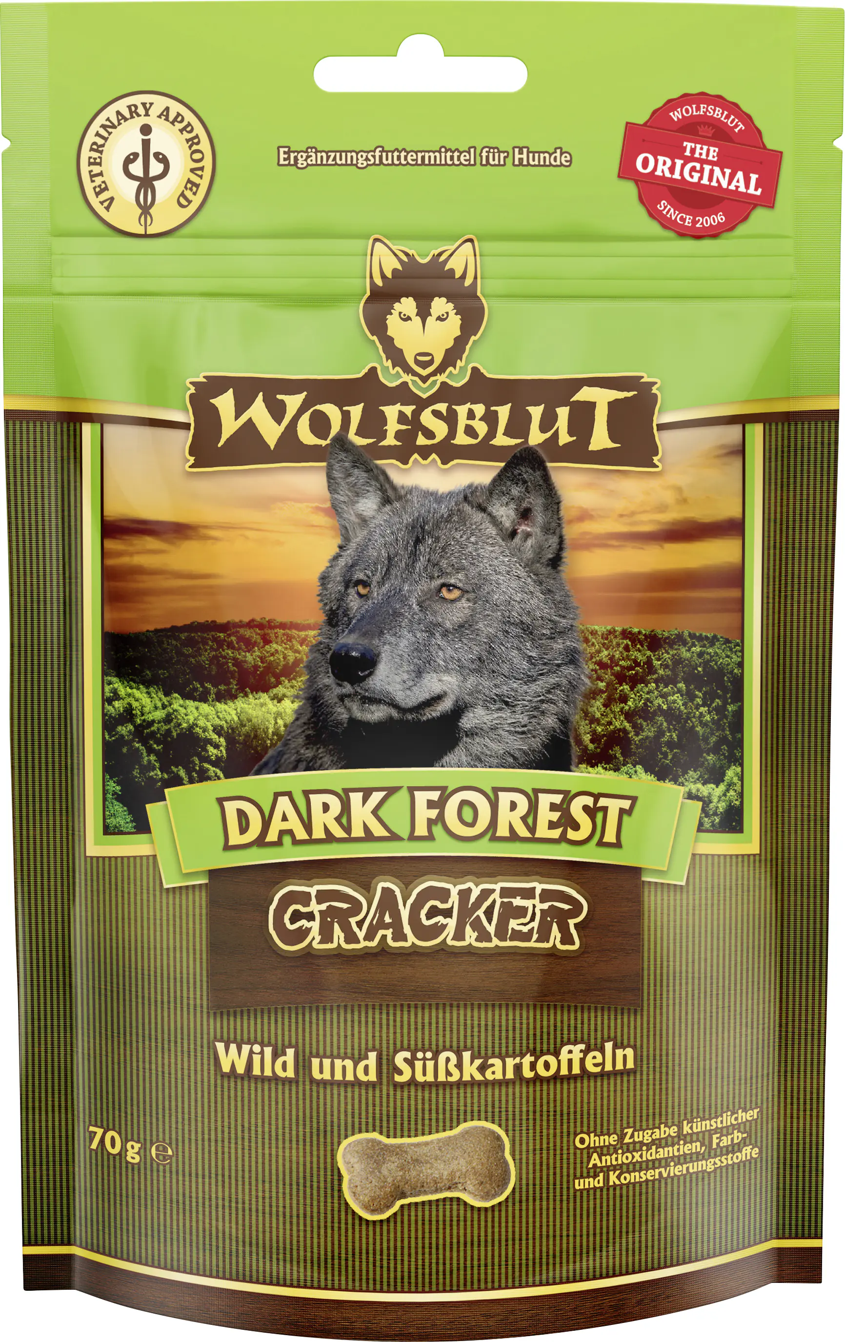 Wolfsblut Hundeleckerli Dark Forest Cracker getreidefrei 70 g Wild & Süßkartoffel