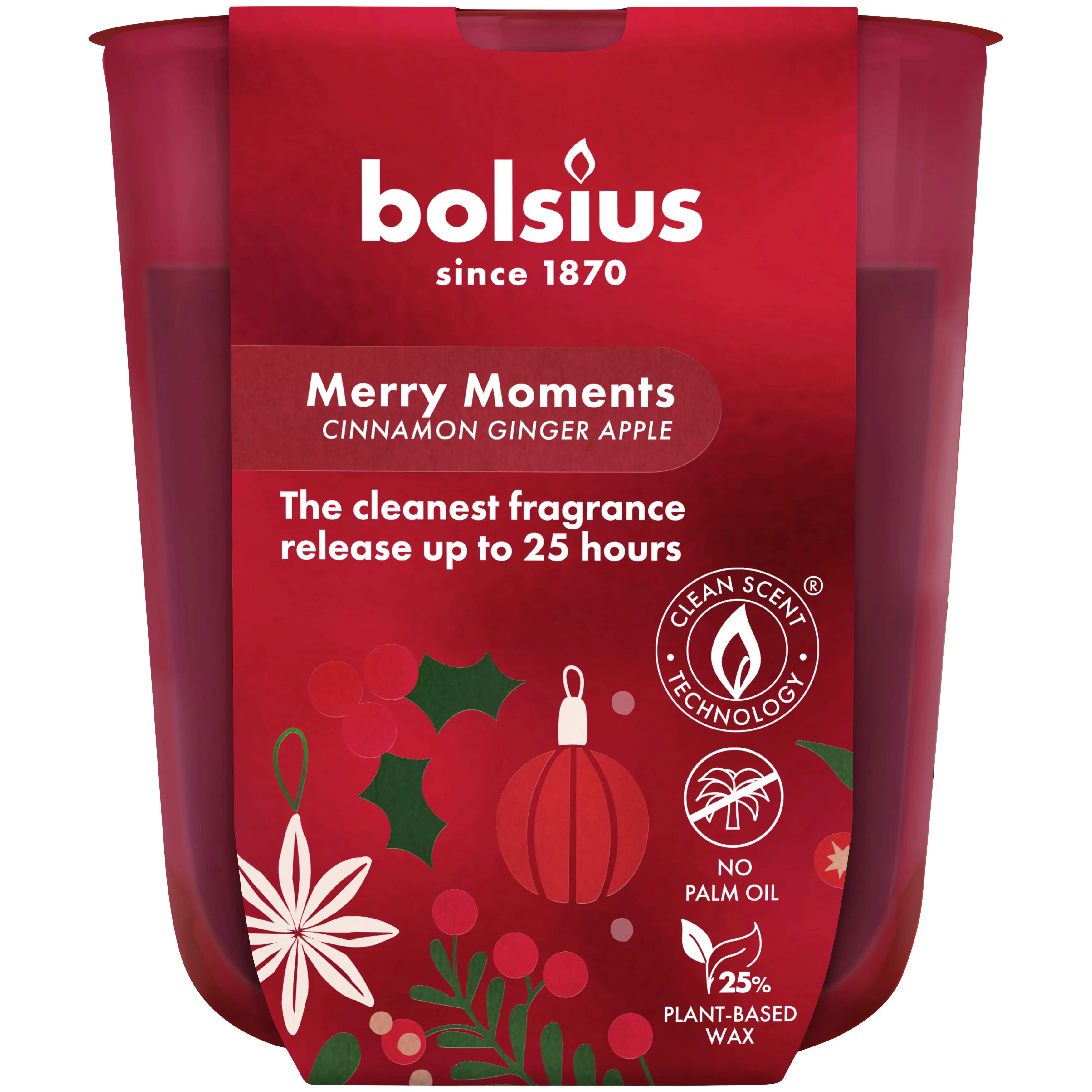 Bolsius Duftkerze im Glas true glow Ø 7,3 x 8 cm merry moments