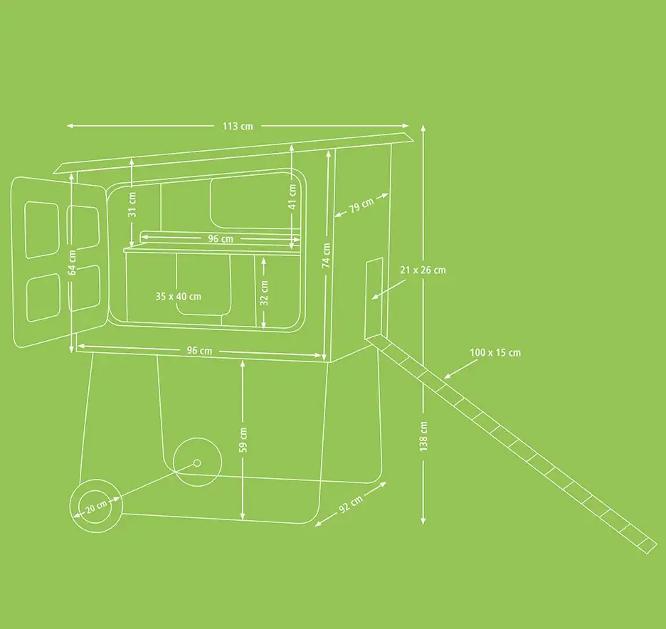 Kerbl fahrbarer Hühnerstall Mobile Coop 113 x 92 x 138 cm